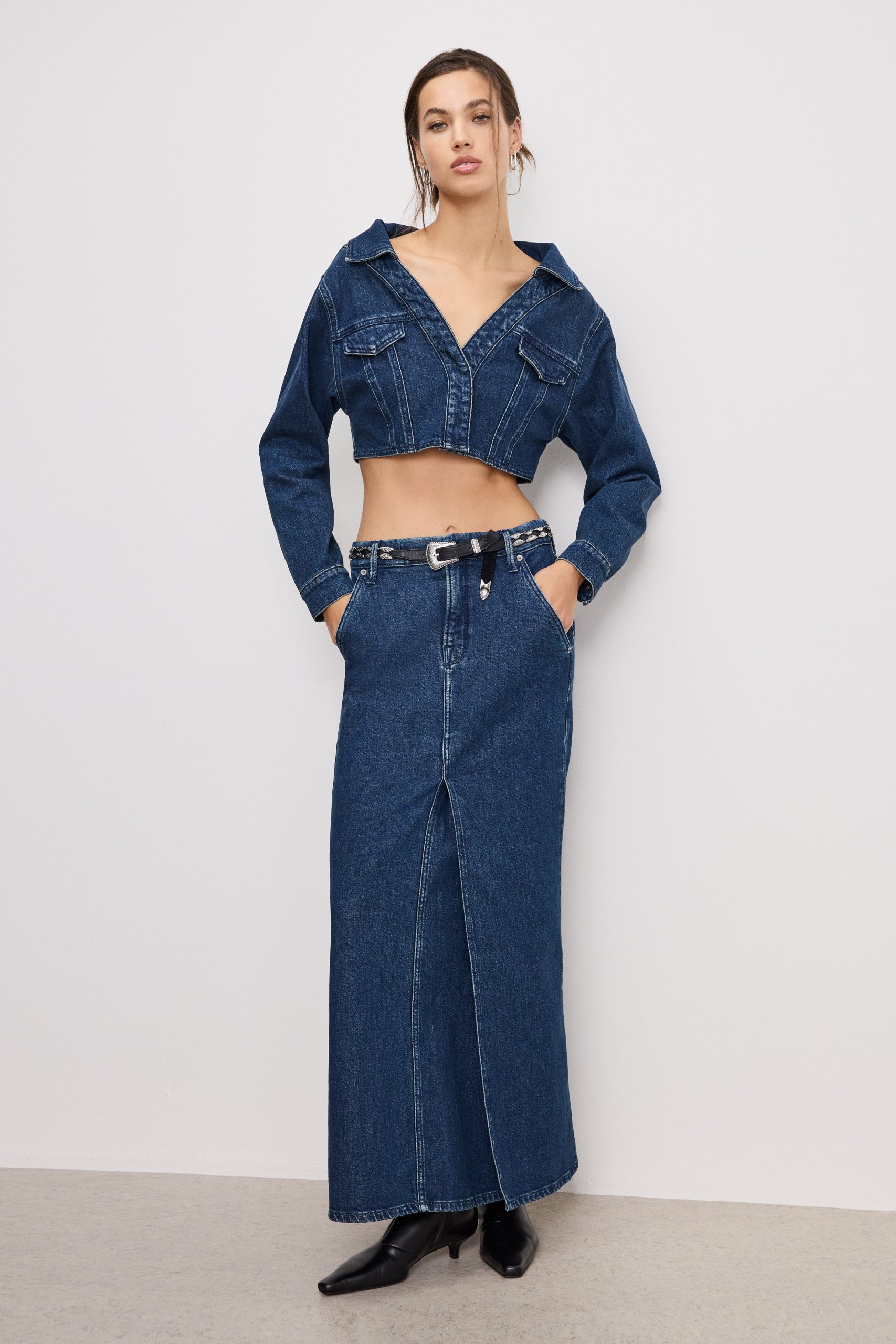 DENIM OFF SHOULDER TOP | INDIGO724 - Image 2