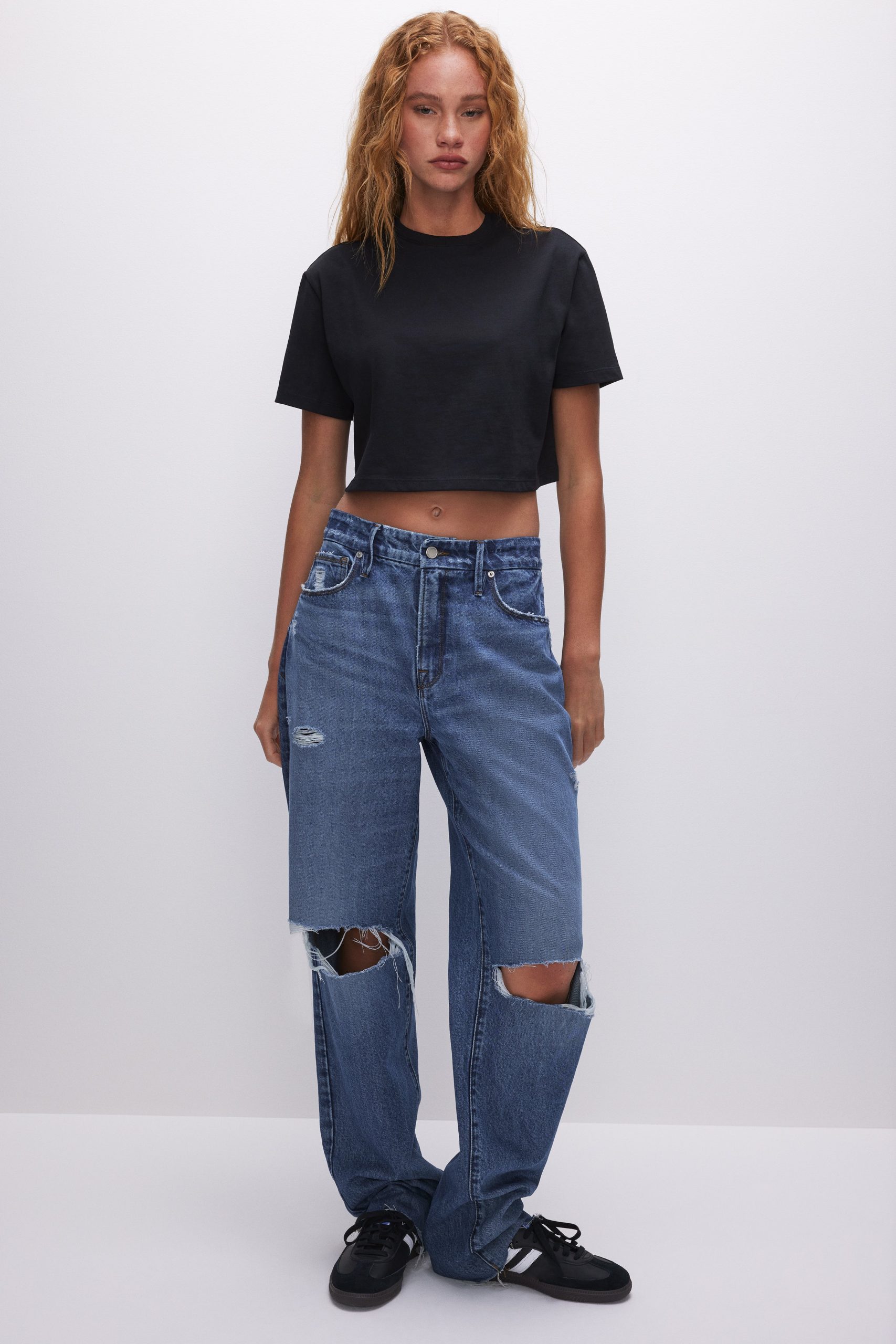 COTTON CROPPED TEE | BLACK001 - Image 4