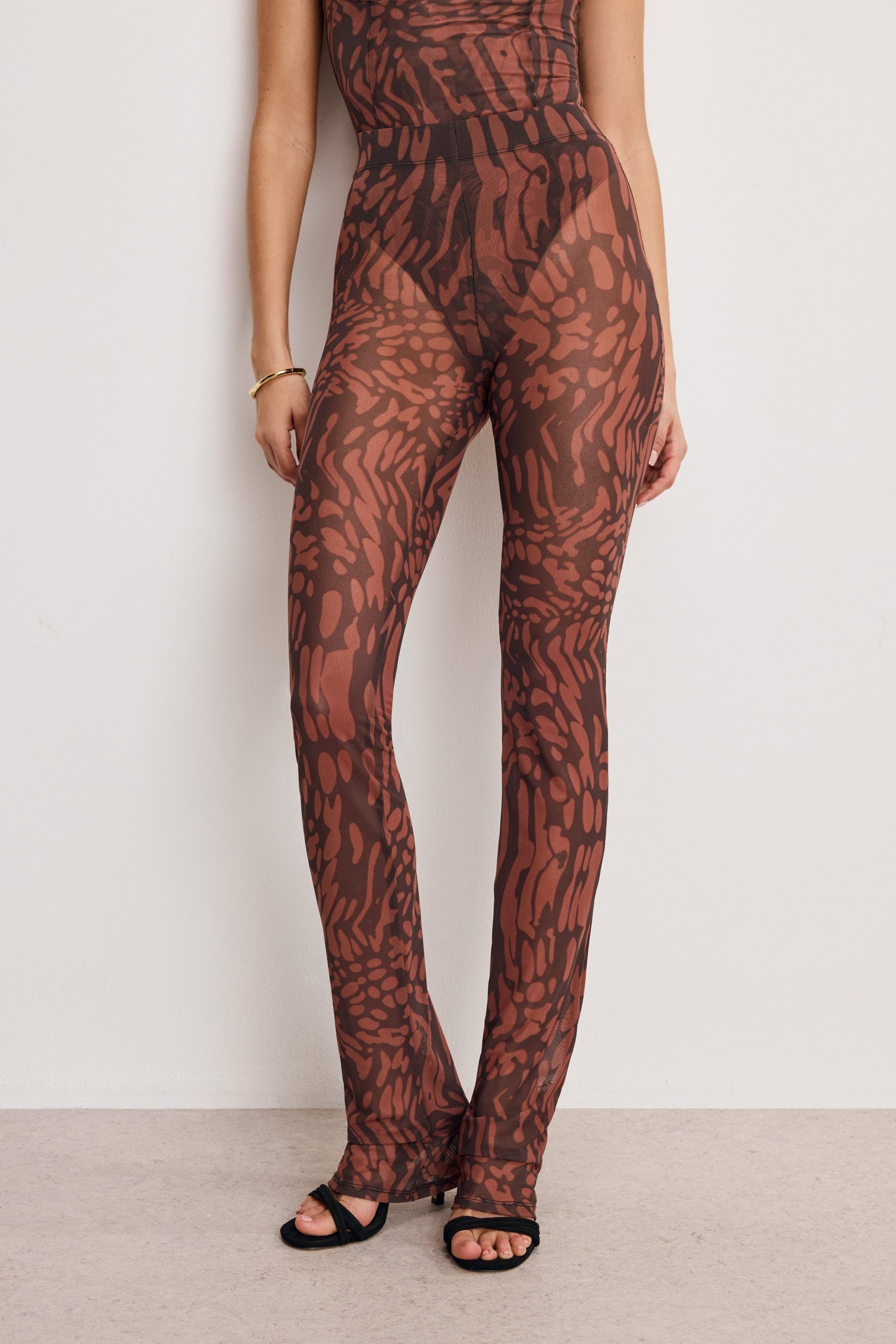 MESH MICRO BOOT LEGGINGS | JAVA WARPED LEOPARD001 - Image 3