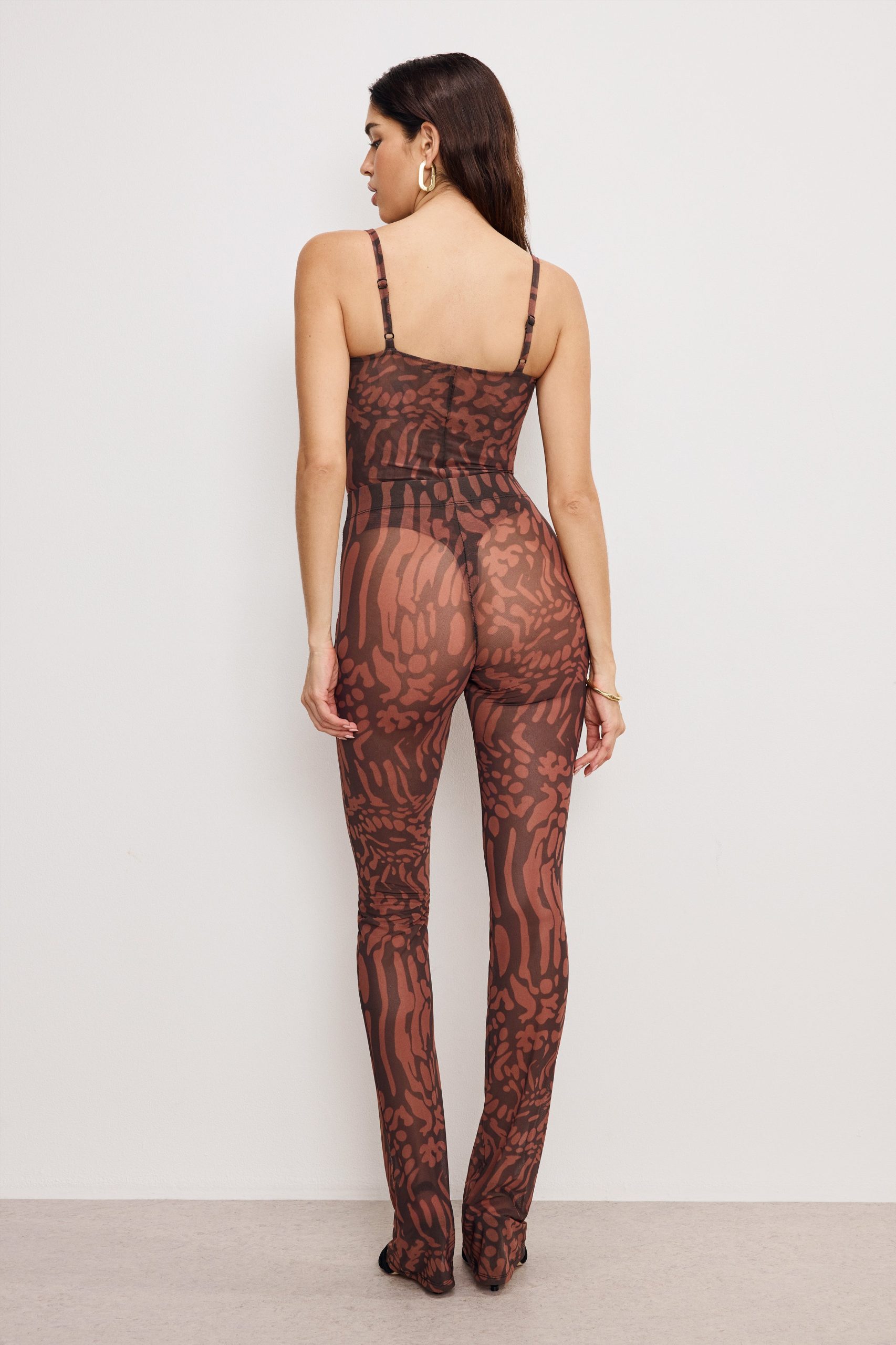 MESH MICRO BOOT LEGGINGS | JAVA WARPED LEOPARD001 - Image 4