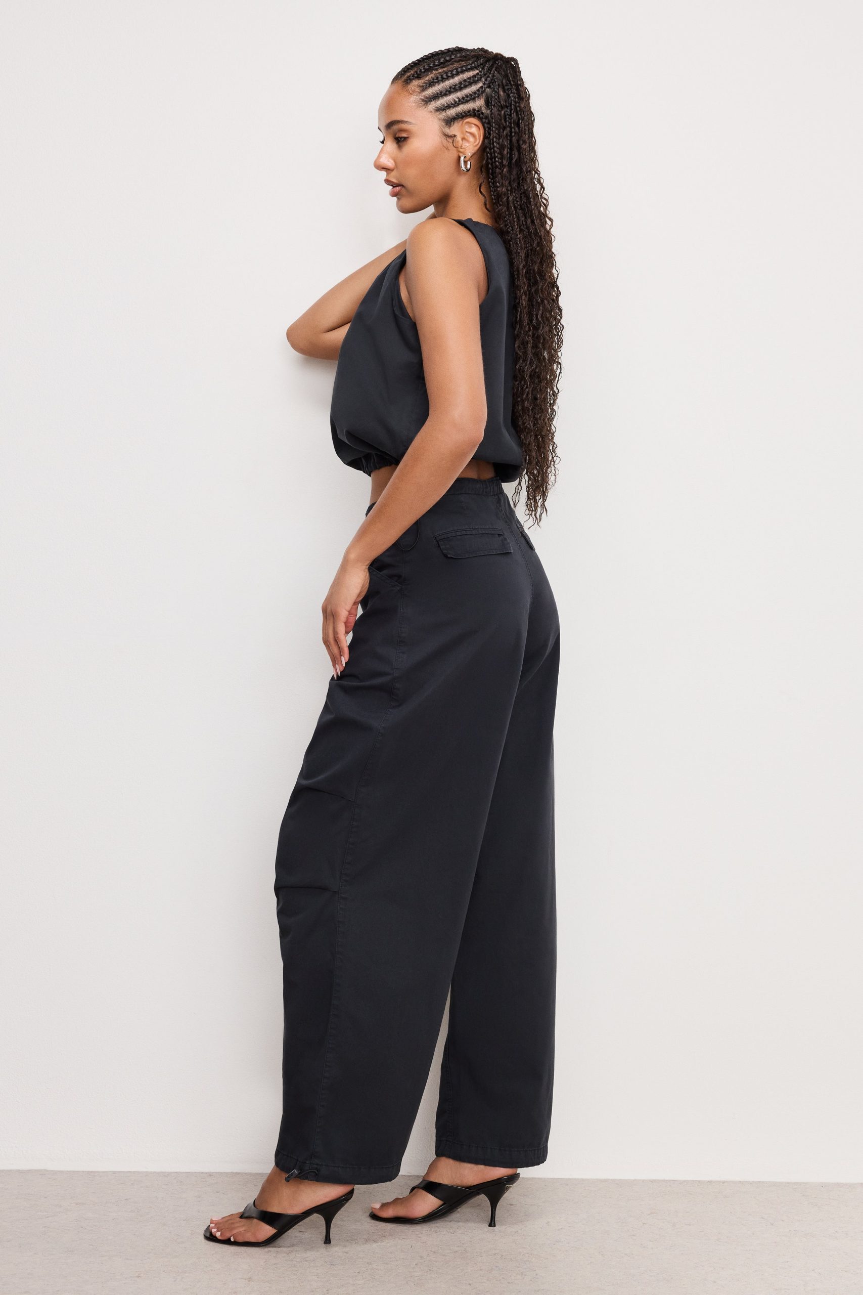 TWILL PARACHUTE PANTS | BLACK001 - Image 4