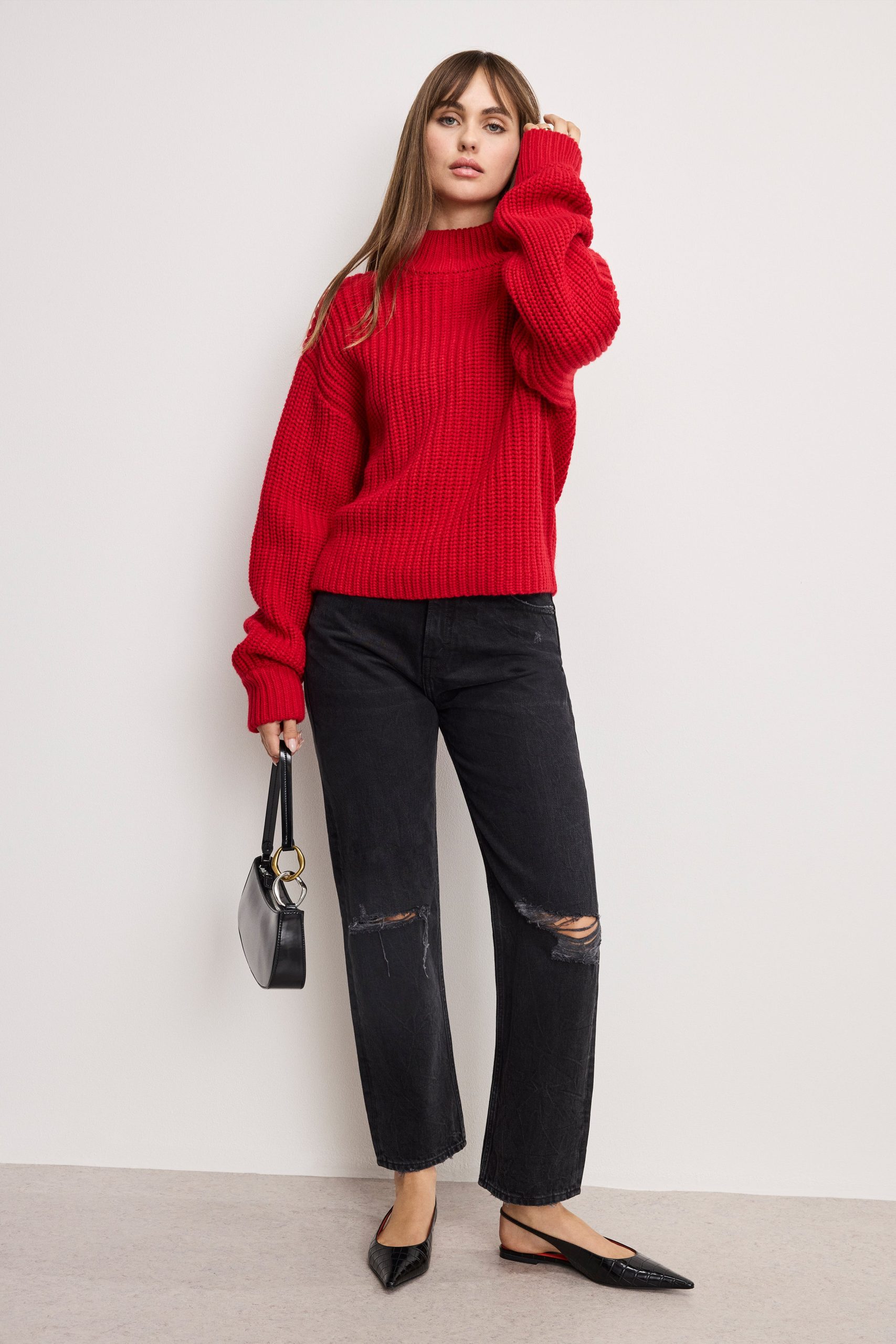 CHUNKY KNIT MOCK NECK SWEATER | CHILI001 - Image 2