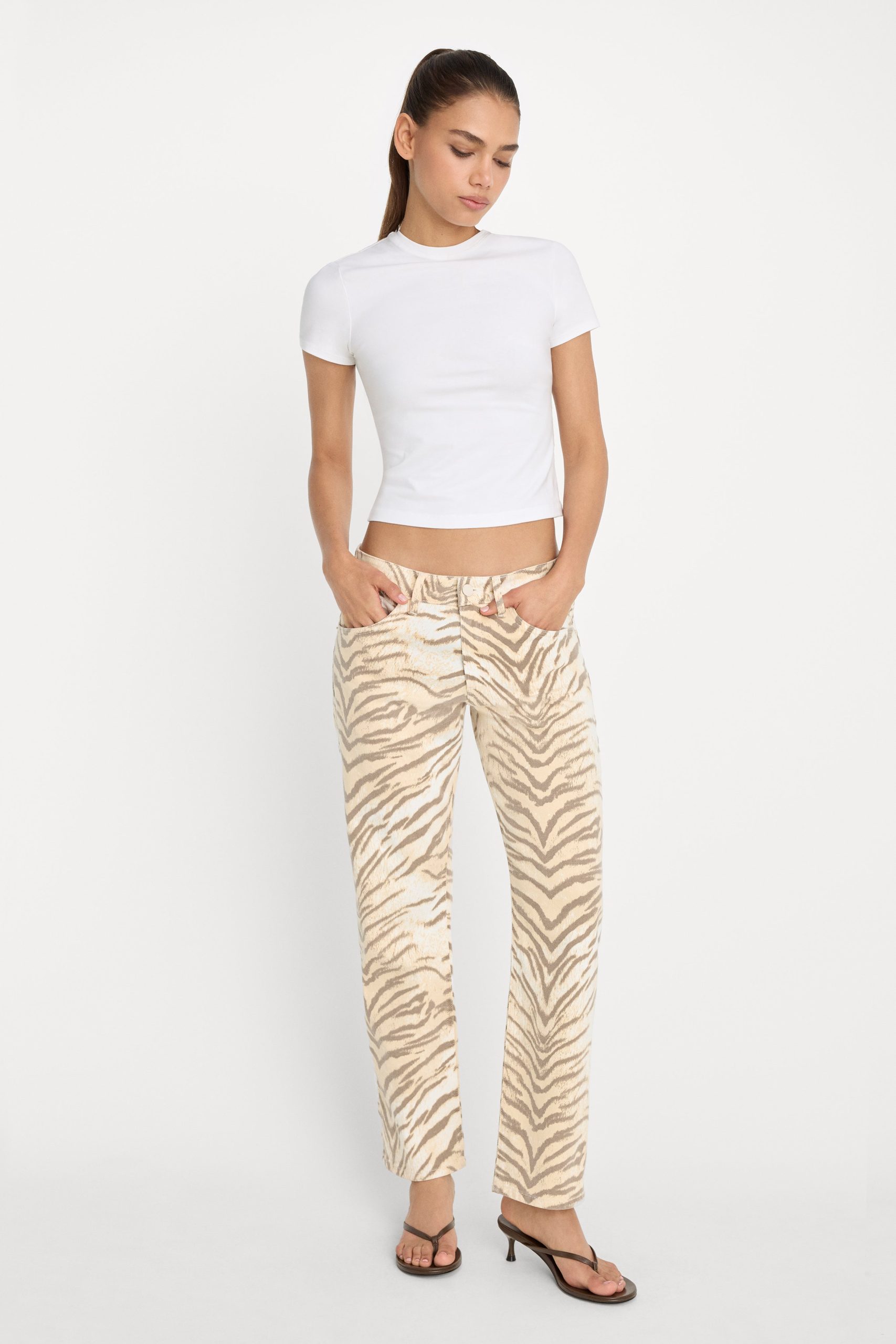VINTAGE STRAIGHT ANKLE JEANS | BROWN TIGER