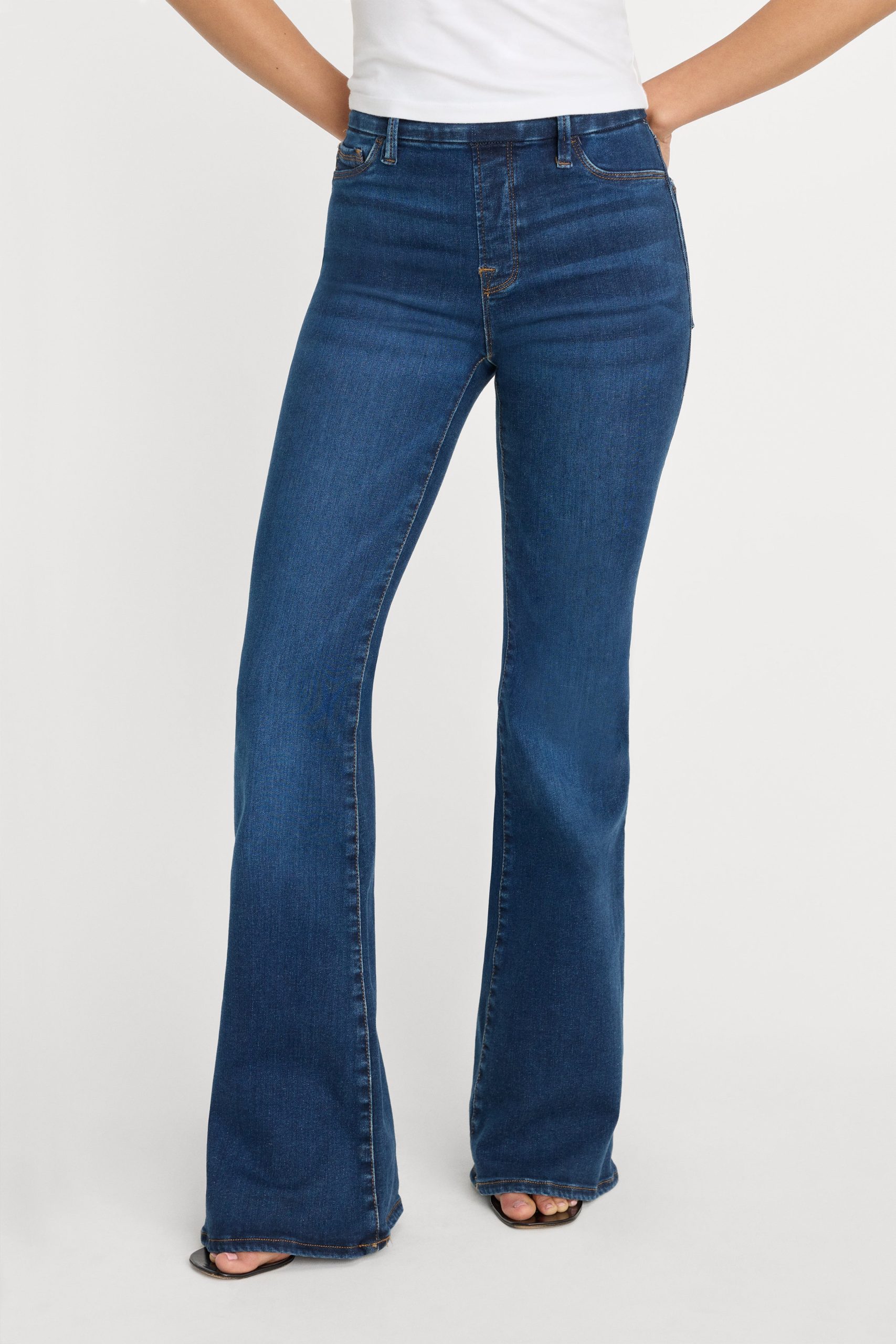 POWER STRETCH PULL-ON FLARE JEANS | INDIGO491 - Image 2