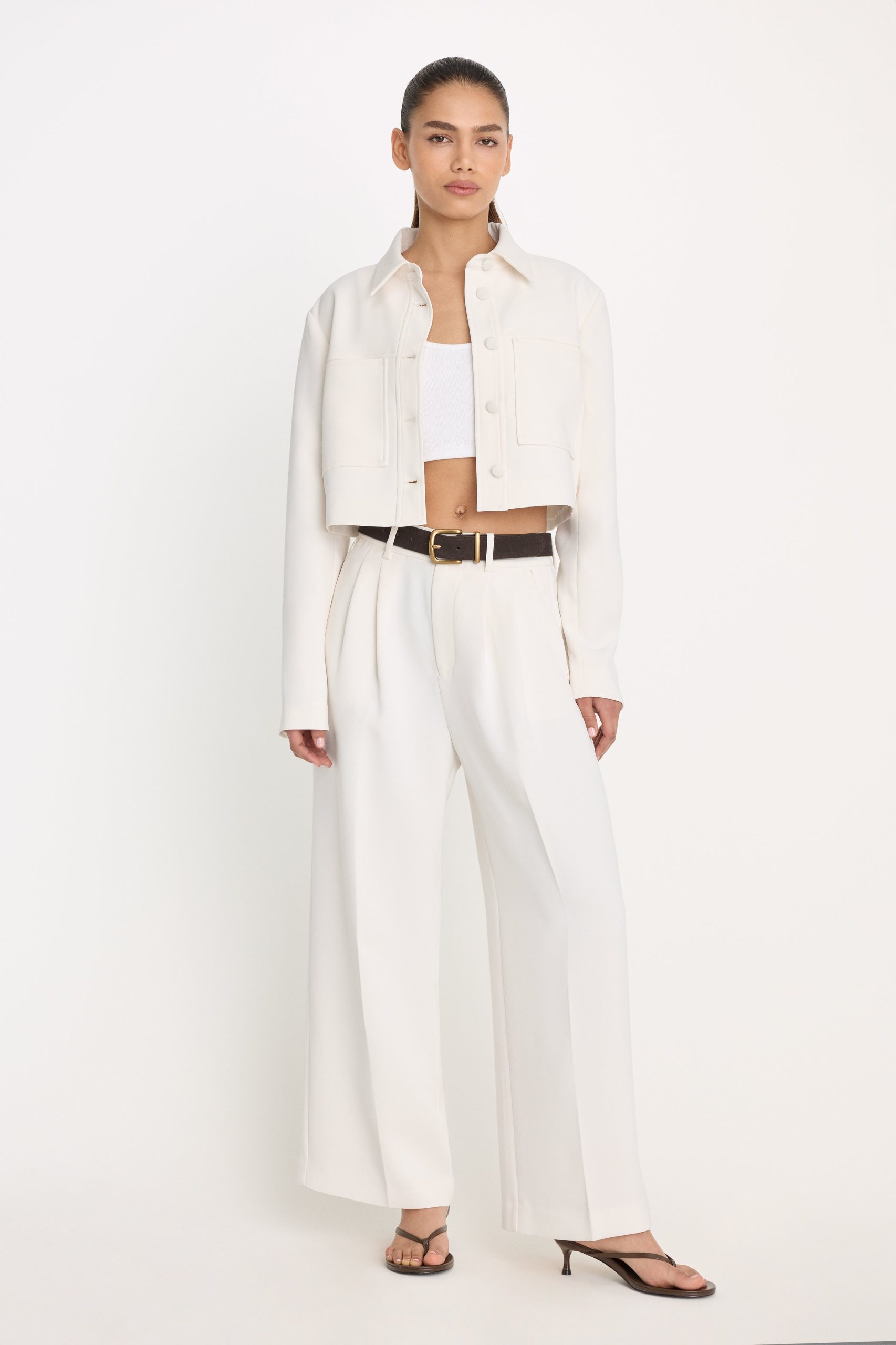 LUXE SUITING CROPPED JACKET | SOFT SHELL - Image 3