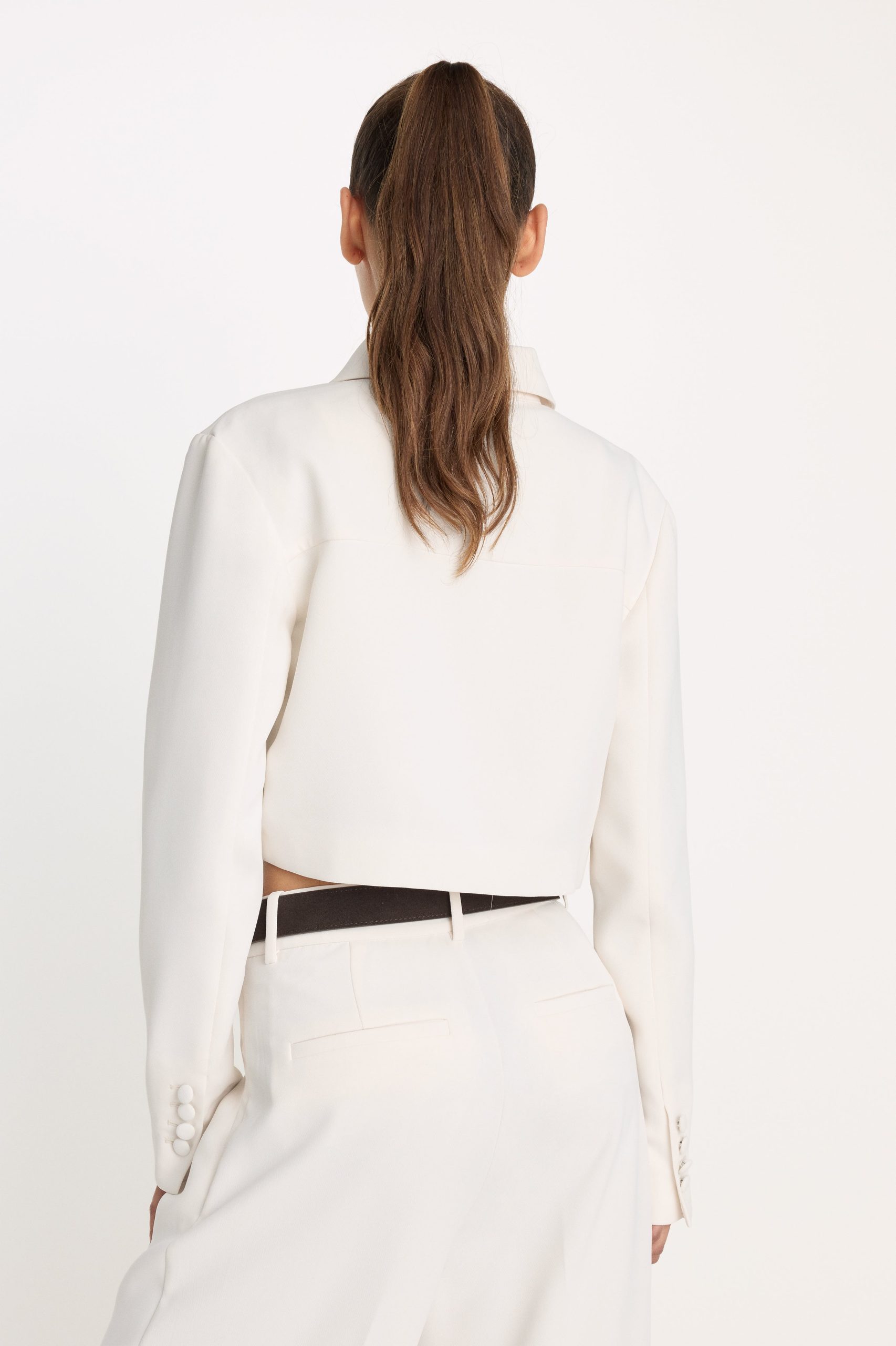LUXE SUITING CROPPED JACKET | SOFT SHELL - Image 5