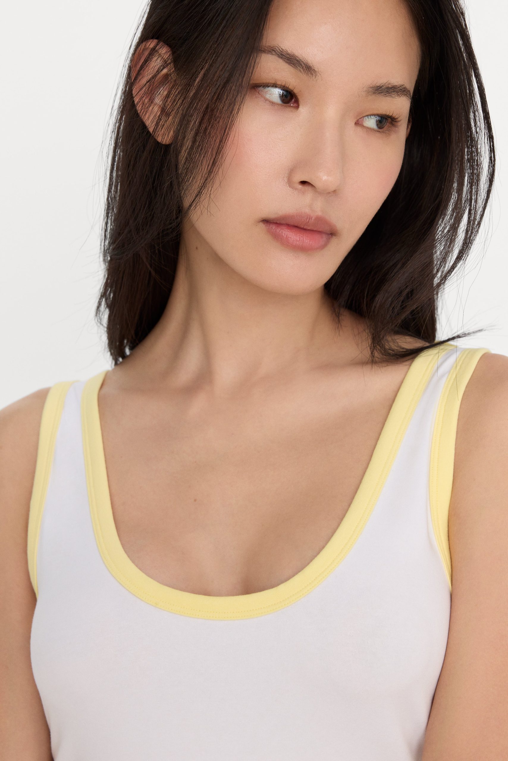 SUPER STRETCH RINGER TANK | WHITE001 - Image 2