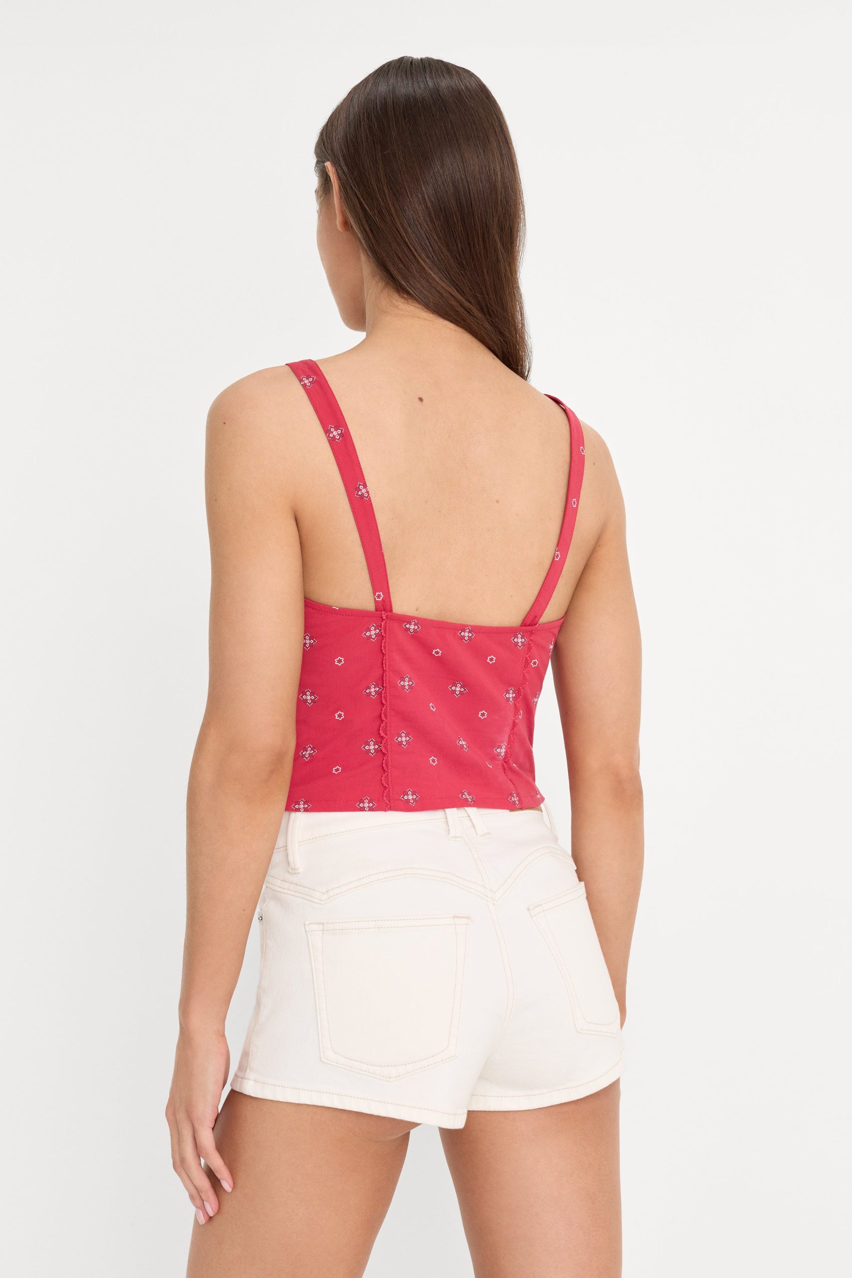 DOLLY LACE UP POPLIN TANK | FLARE BANDANA PRINT - Image 5