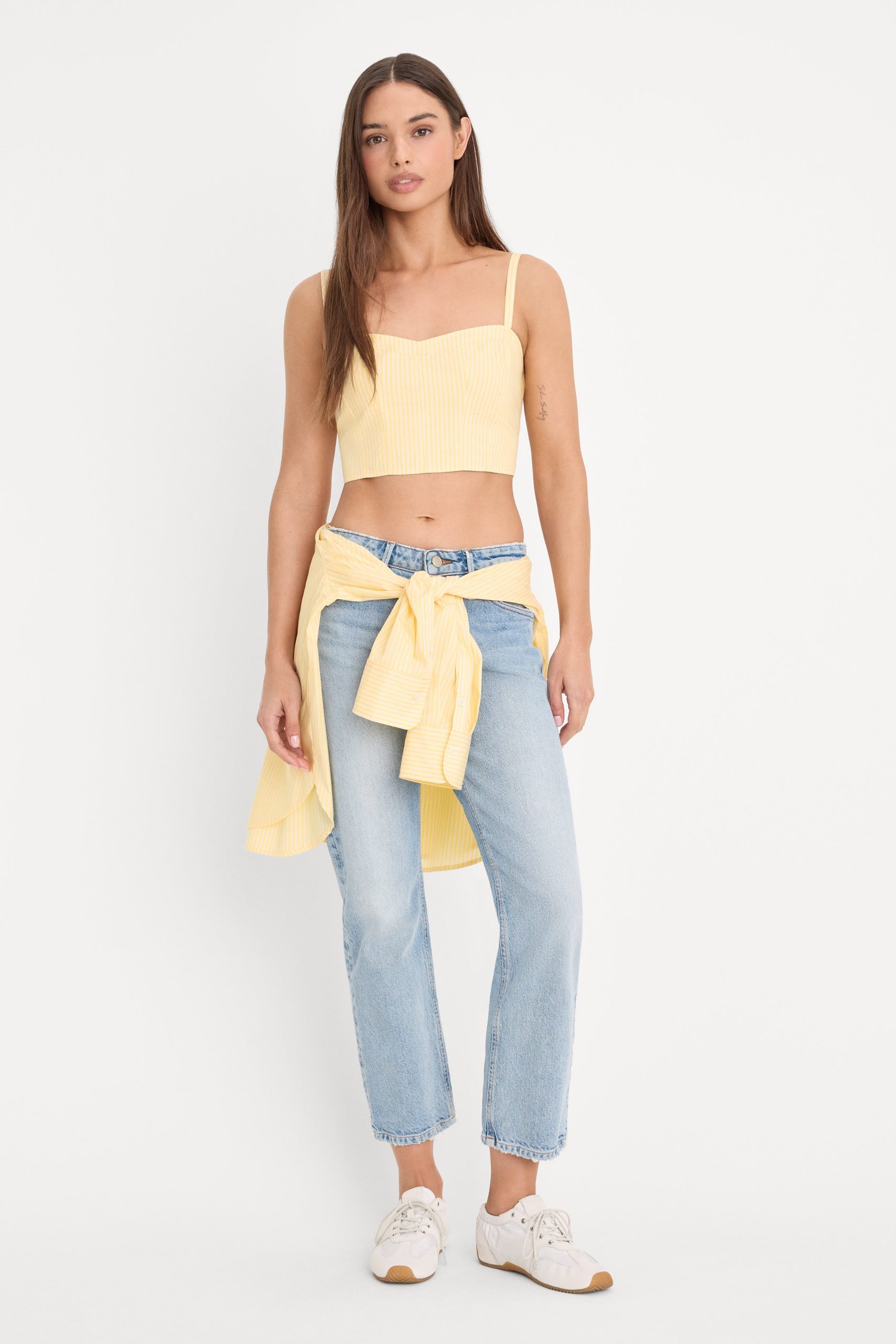 POPLIN BUSTIER CAMI TOP | BUTTERBEAM STRIPE - Image 5