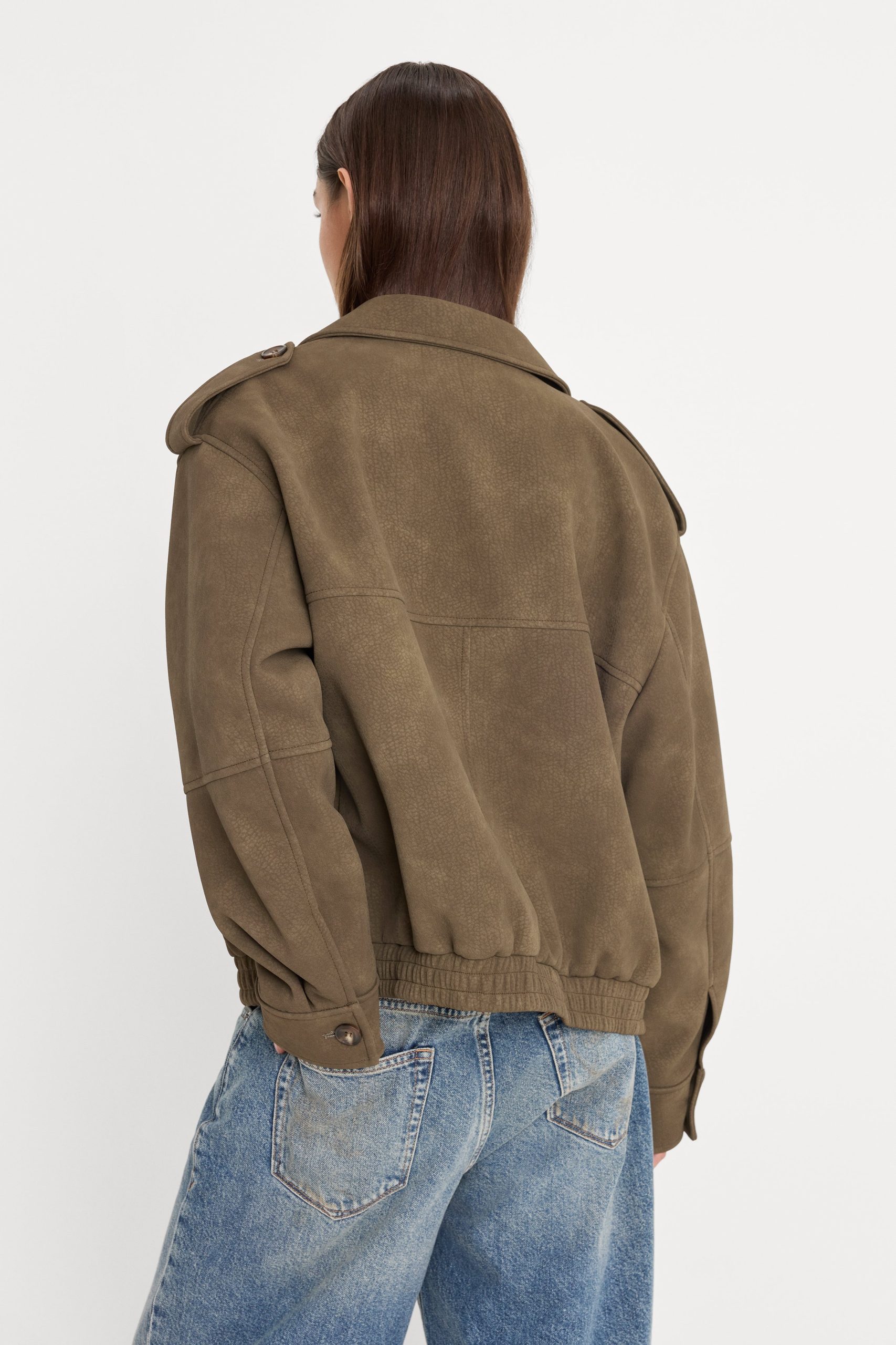 THE BETTER THAN LEATHER BOMBER JACKET | STONE - Image 5