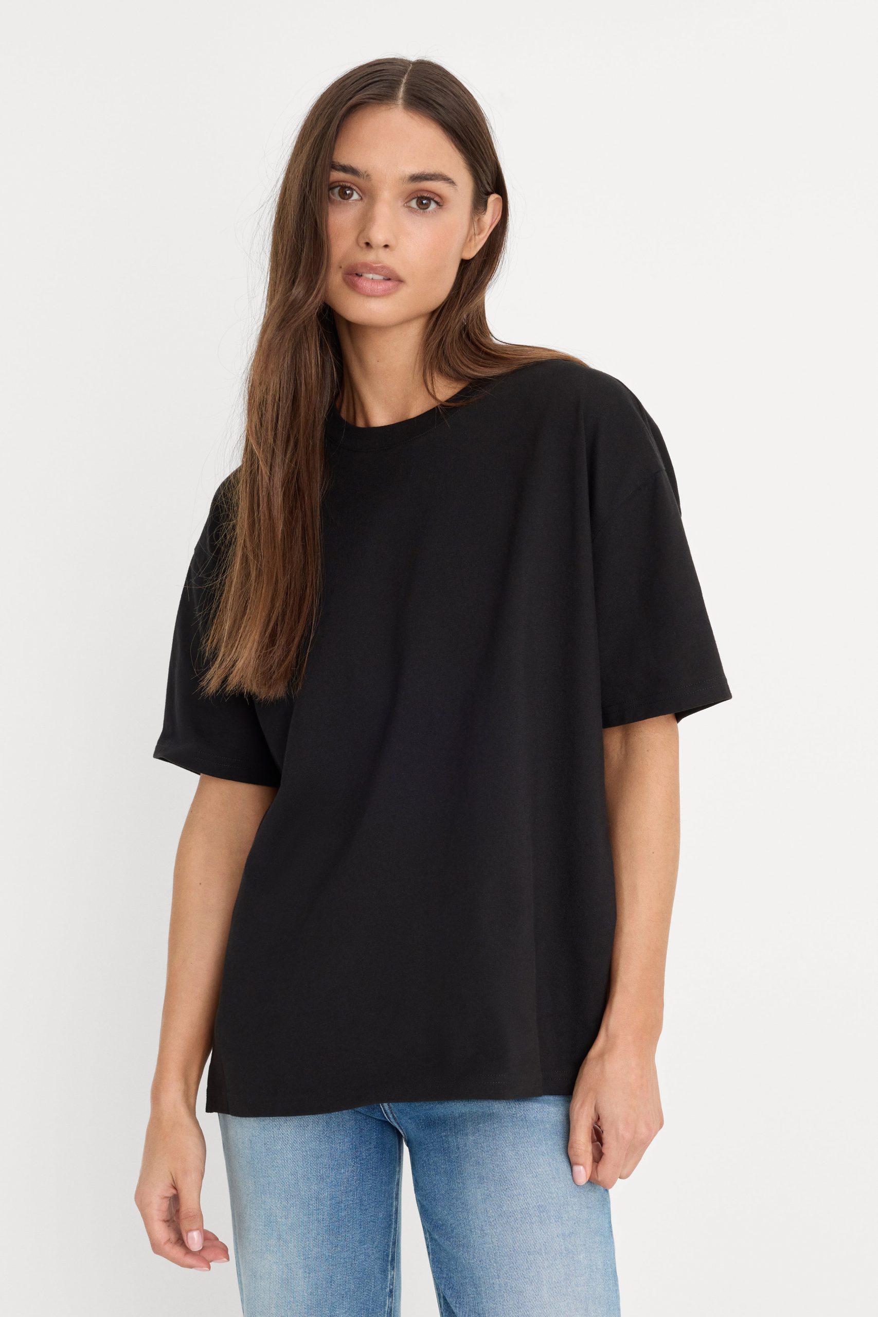 COTTON OVERSIZED TEE | BLACK001 - Image 2