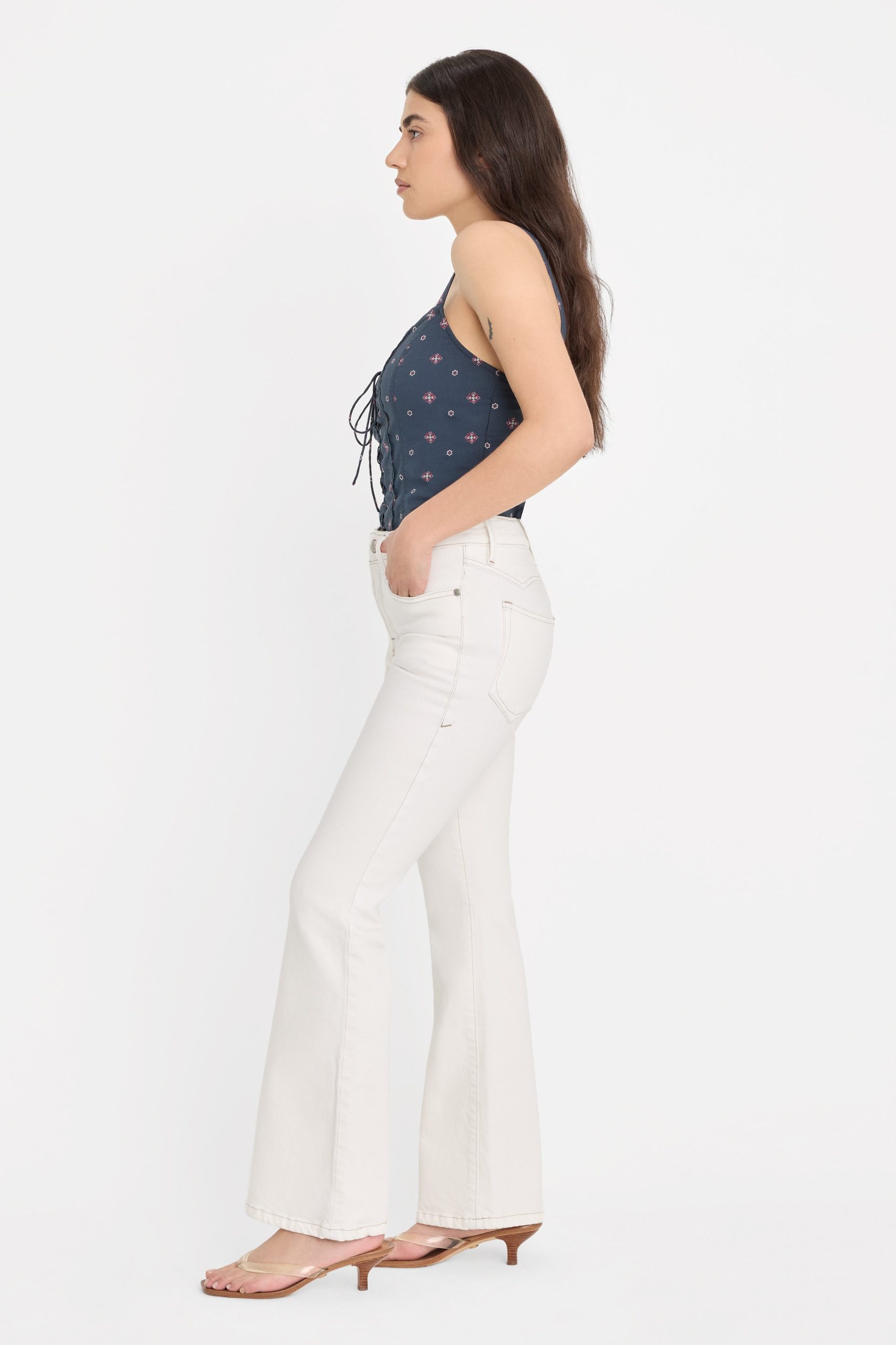 DOLLY JOLEANS PETITE FLARE JEANS | VINTAGE WHITE - Image 4