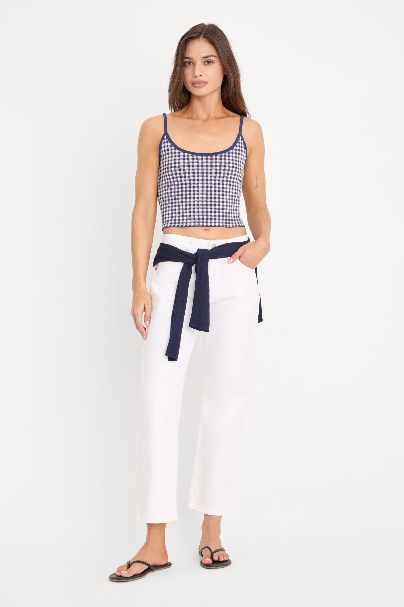 THE KEEPSAKE TANK | NAVY GINGHAM - Image 5