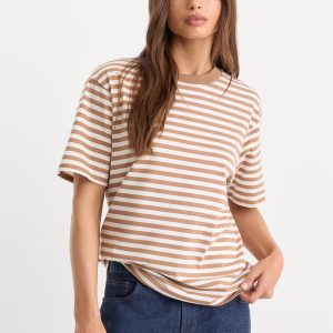 THE OVERSIZED TEE | CLEAN STRIPE HEARTH