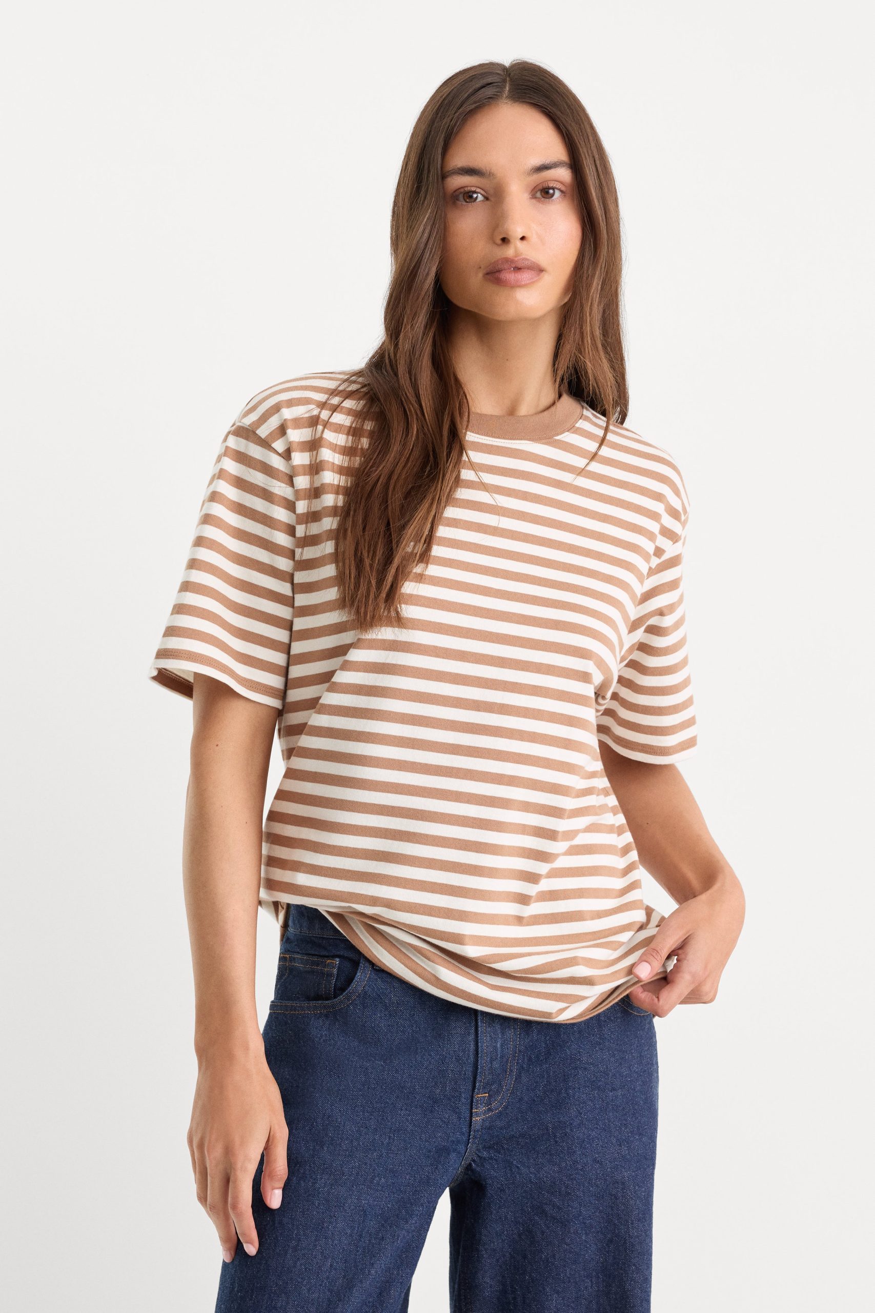 THE OVERSIZED TEE | CLEAN STRIPE HEARTH