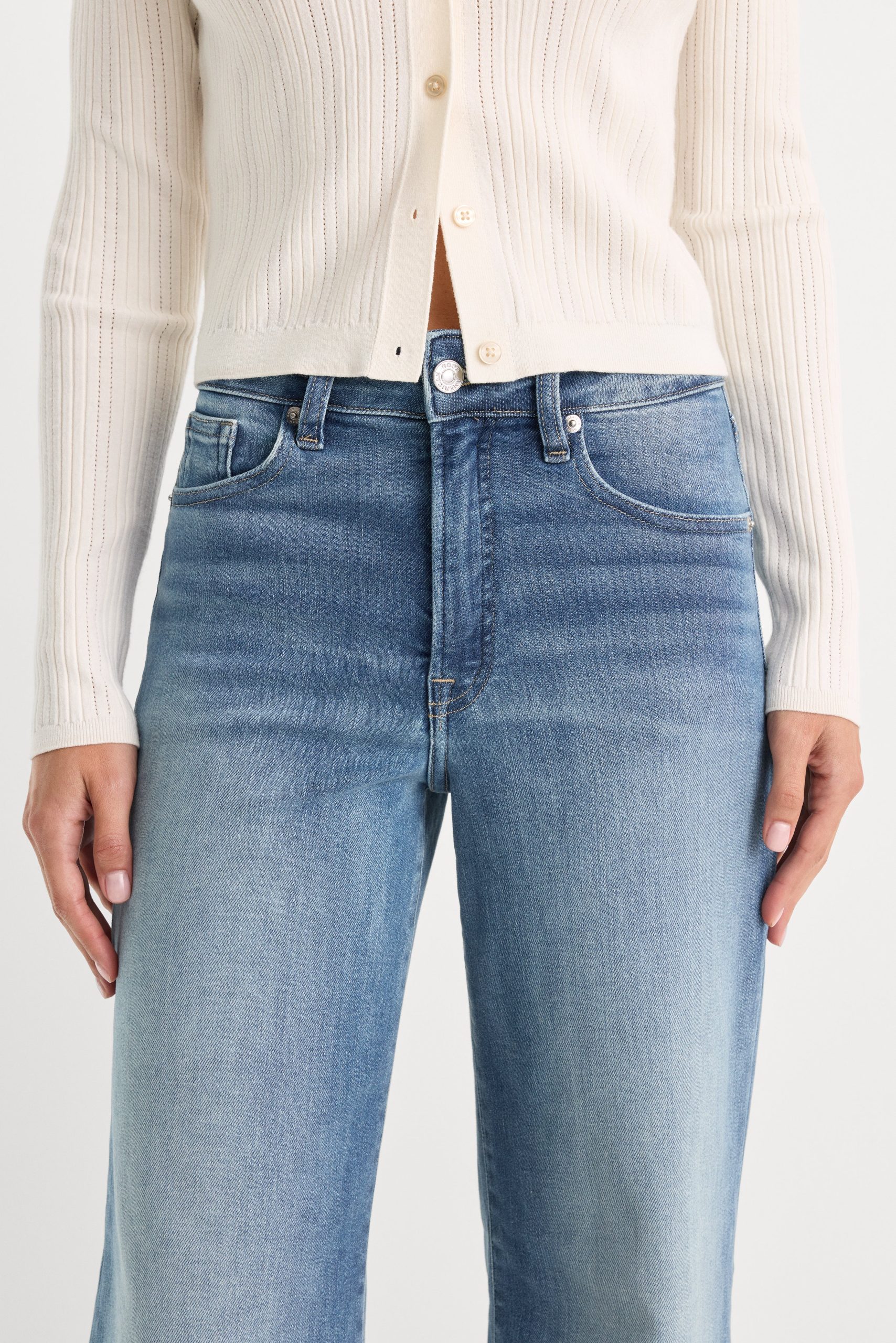 SOFT TECH GOOD WAIST PALAZZO ANKLE JEANS | INDIGO1238 - Image 4