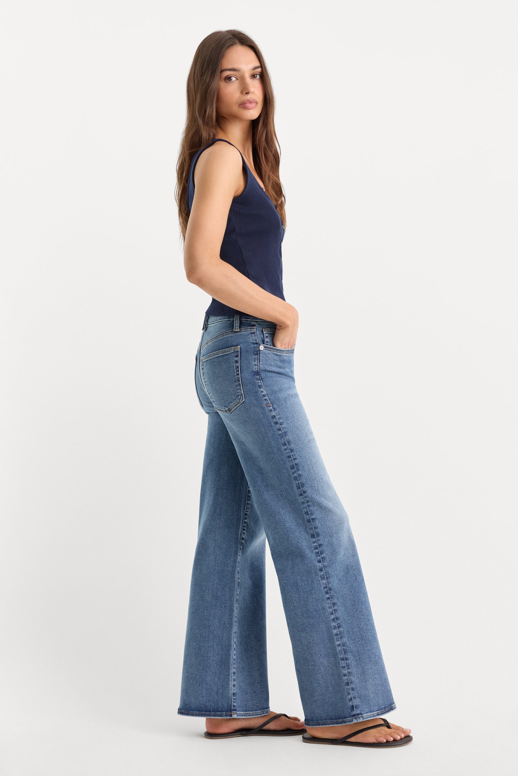 ALWAYS FITS PETITE SLIM PALAZZO JEANS | TAWNY - Image 2