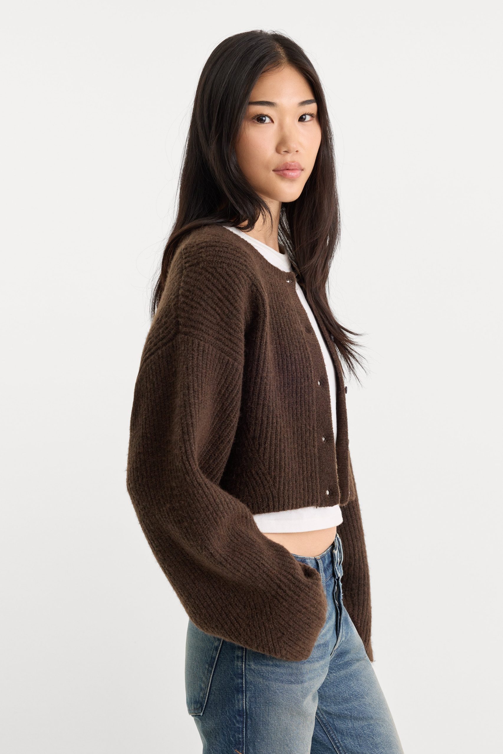 THE CHUNKY KNIT CARDIGAN | ESPRESSO - Image 3