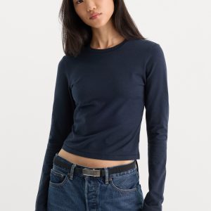 THE LONG SLEEVE BABY TEE | NEW NAVY