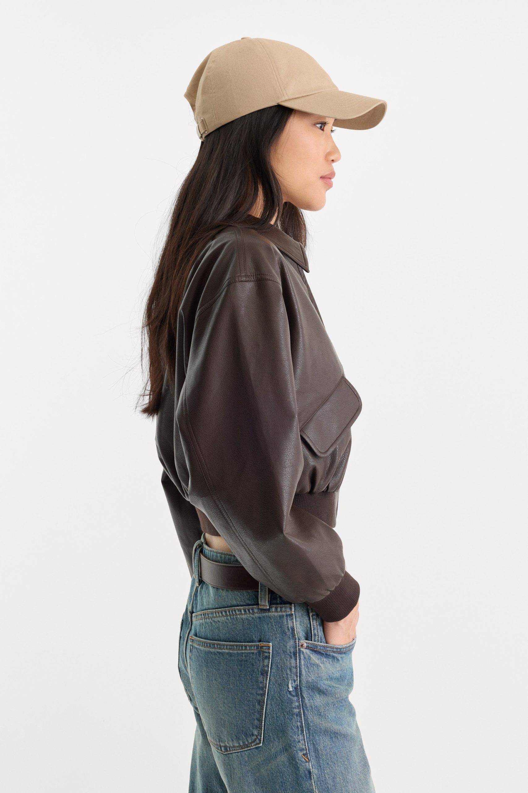 THE BETTER THAN LEATHER BOMBER JACKET | ESPRESSO - Image 2