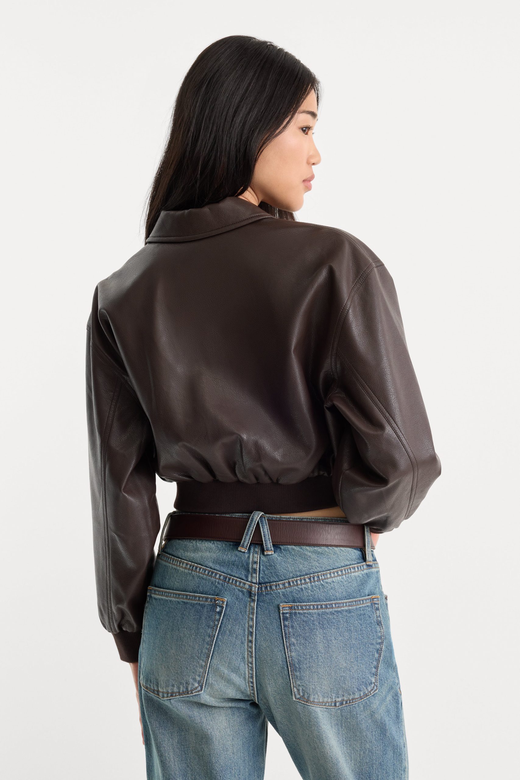 THE BETTER THAN LEATHER BOMBER JACKET | ESPRESSO - Image 4