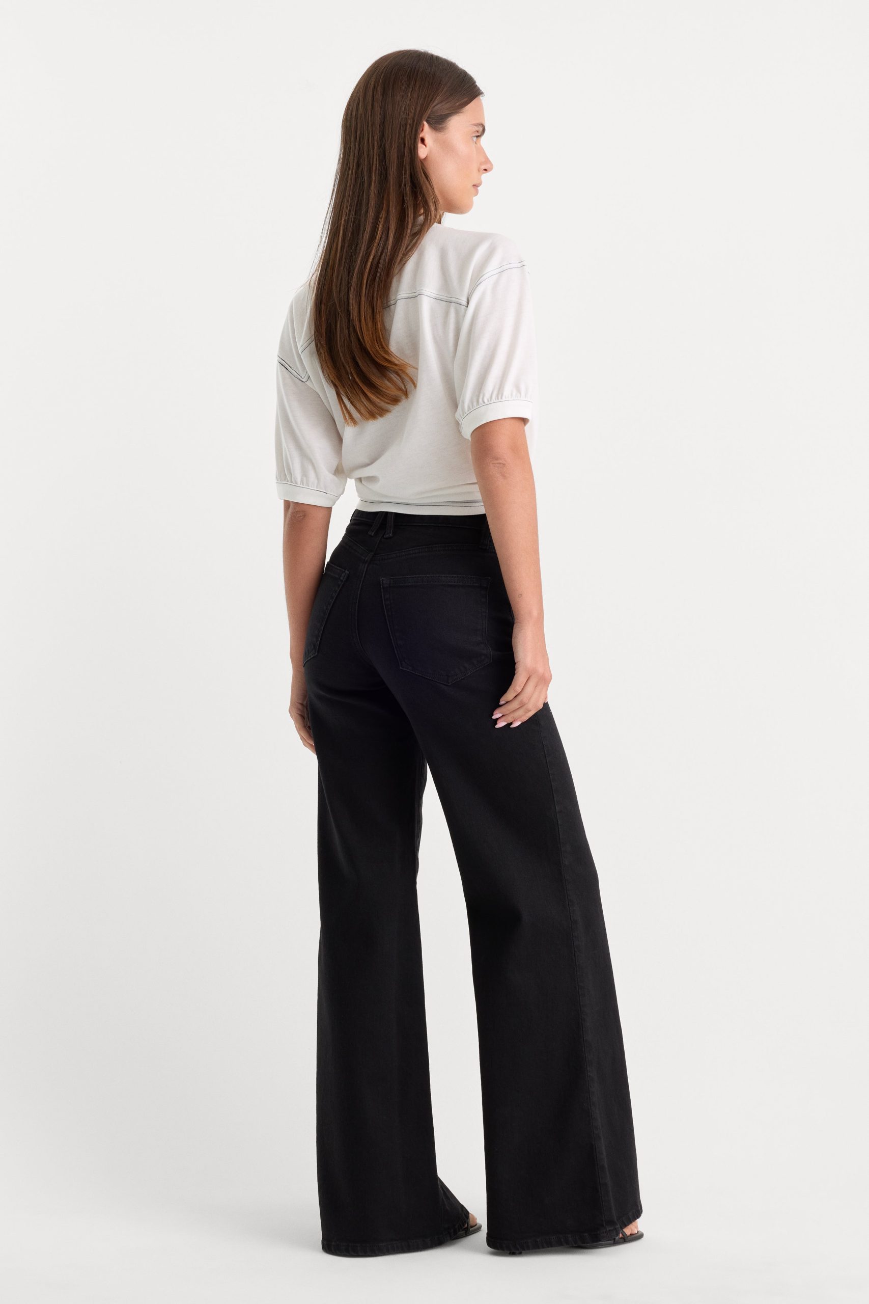 SOFT TECH GOOD PETITE PALAZZO JEANS|BLACK001 - Image 5