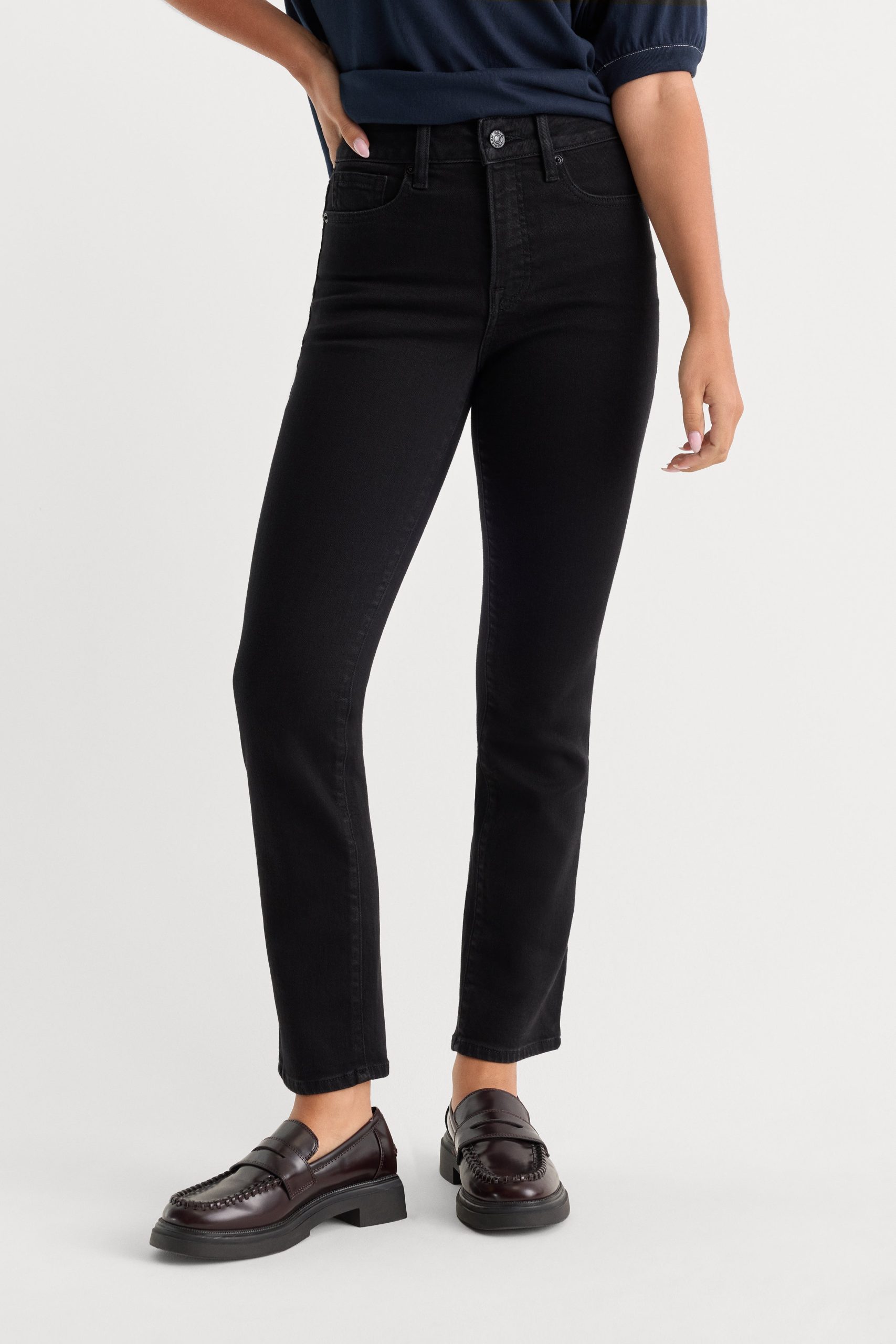 SOFT TECH GOOD LEGS STRAIGHT JEANS|BLACK001 - Image 2