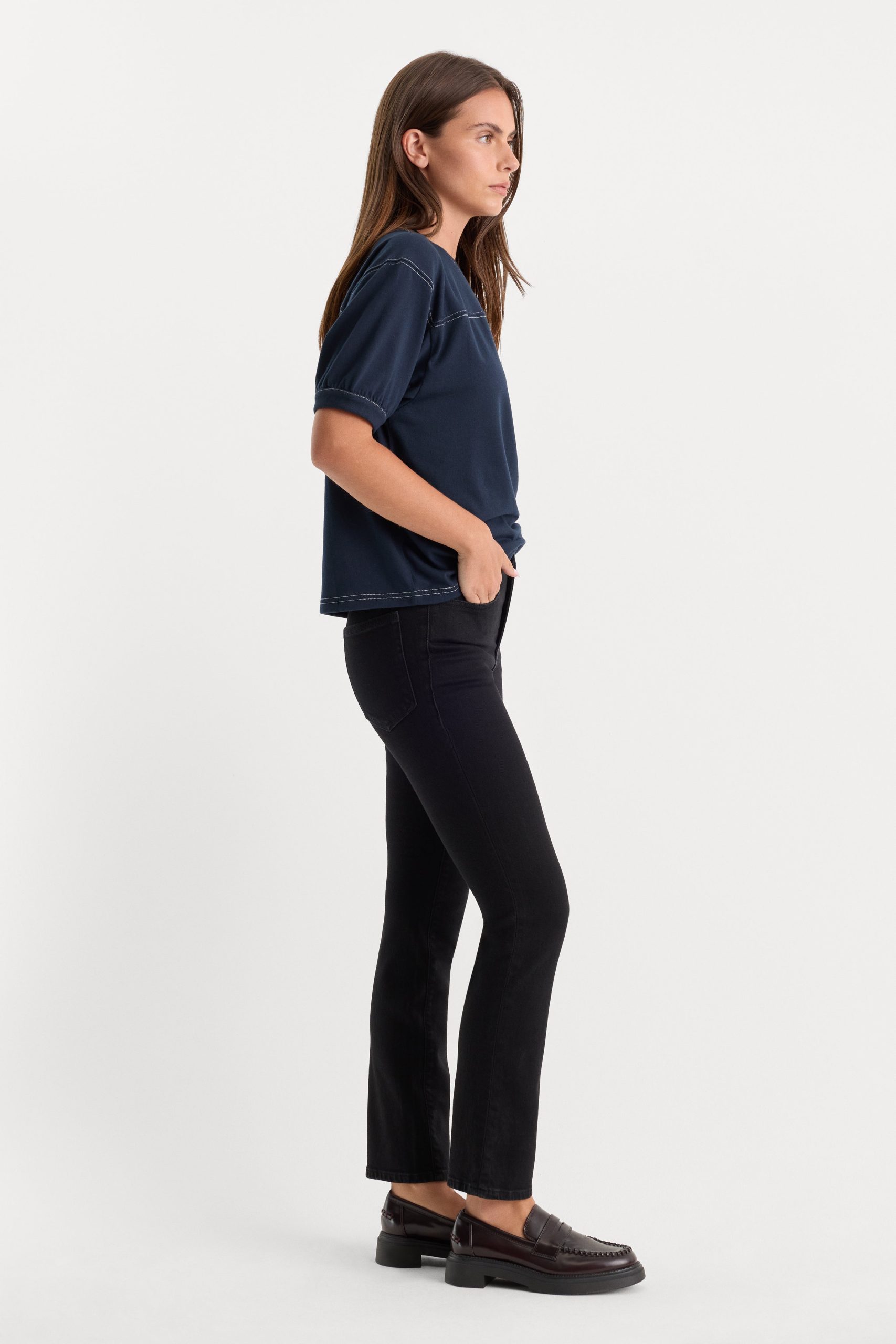 SOFT TECH GOOD LEGS STRAIGHT JEANS|BLACK001 - Image 3
