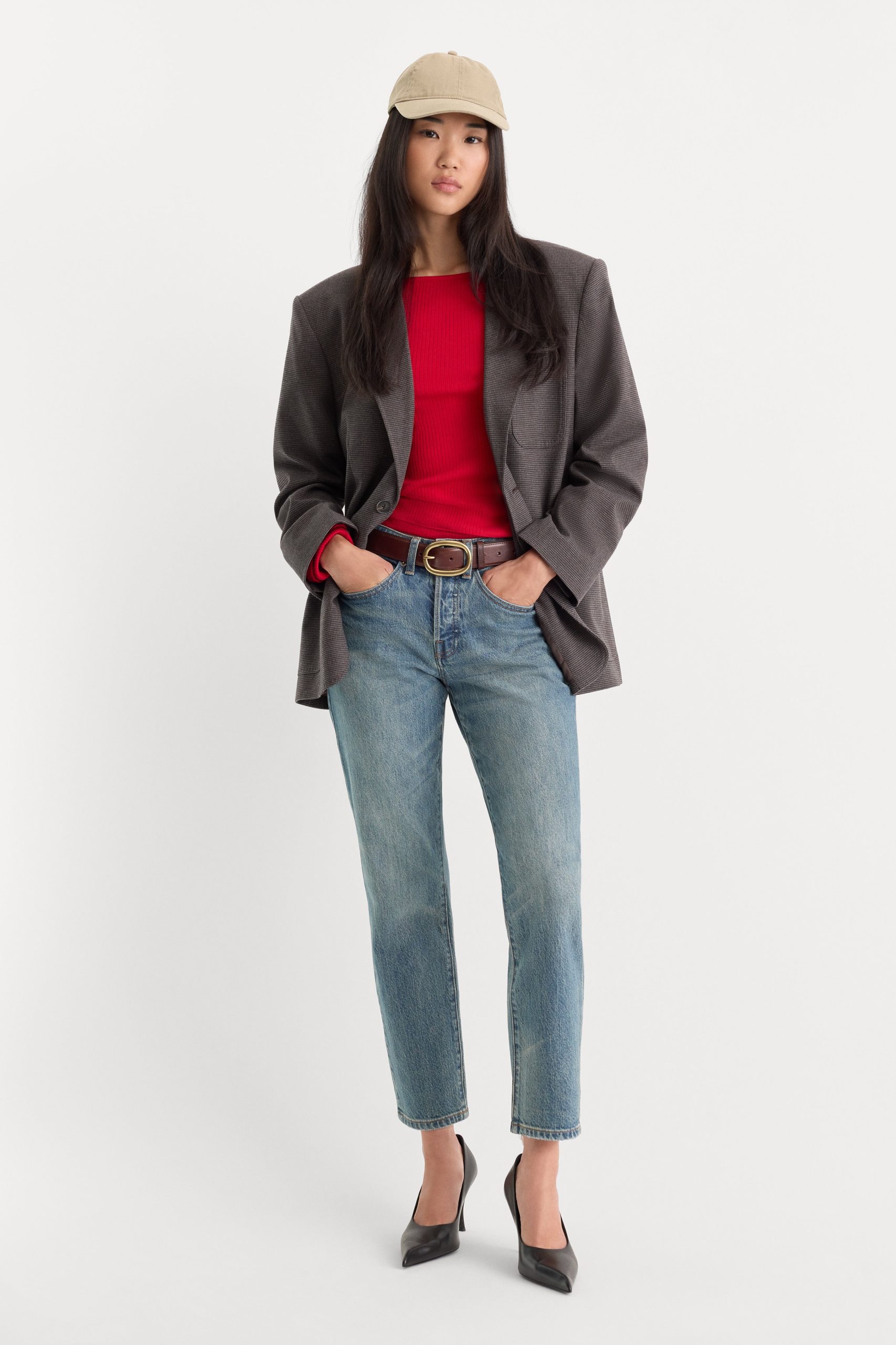 THE OVERSIZED BLAZER | CHARCOAL MINI HOUNDSTOOTH - Image 5