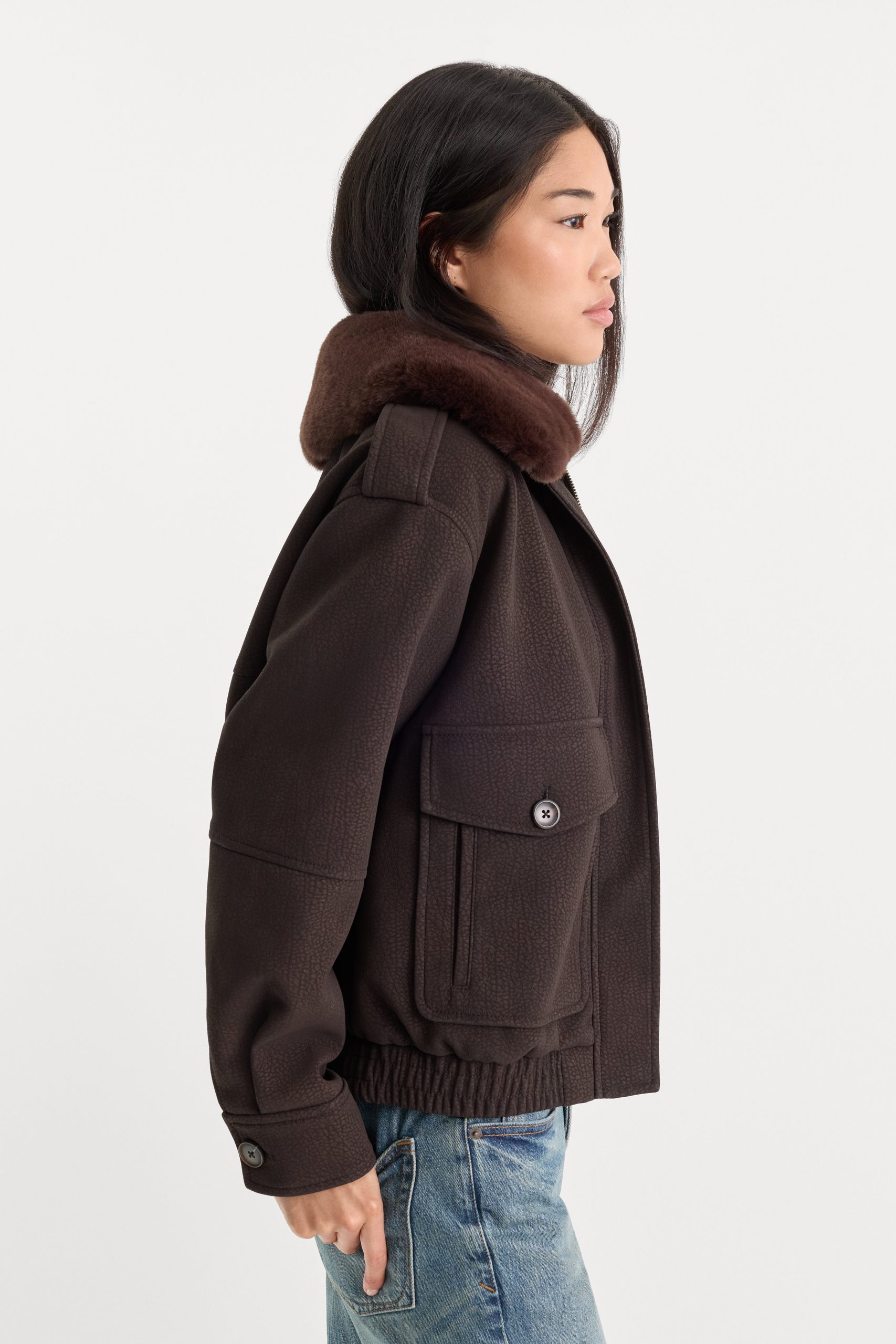 THE BETTER THAN LEATHER BOMBER JACKET | ESPRESSO - Image 3