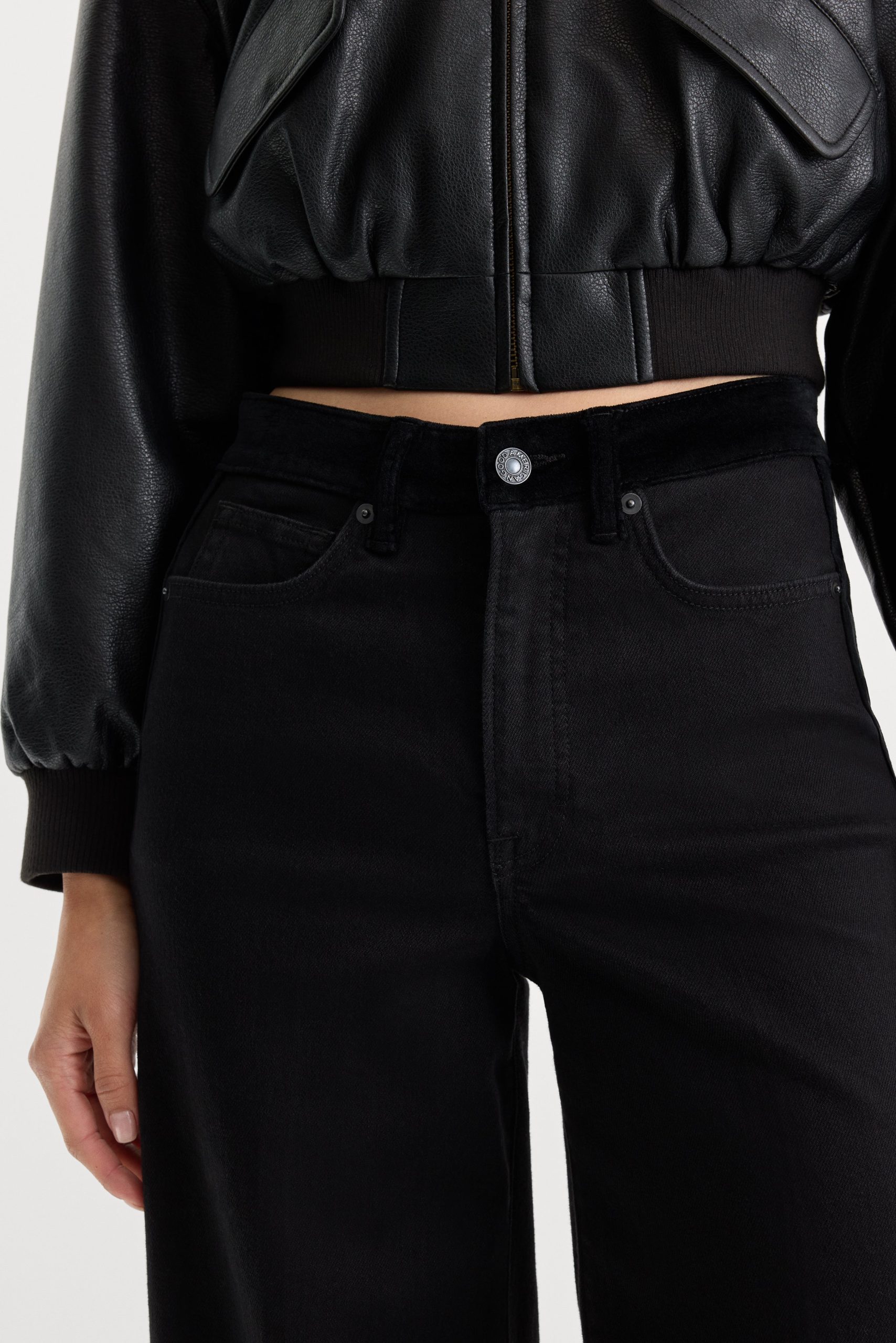 GOOD WAIST PALAZZO JEANS | BLACK001 - Image 5
