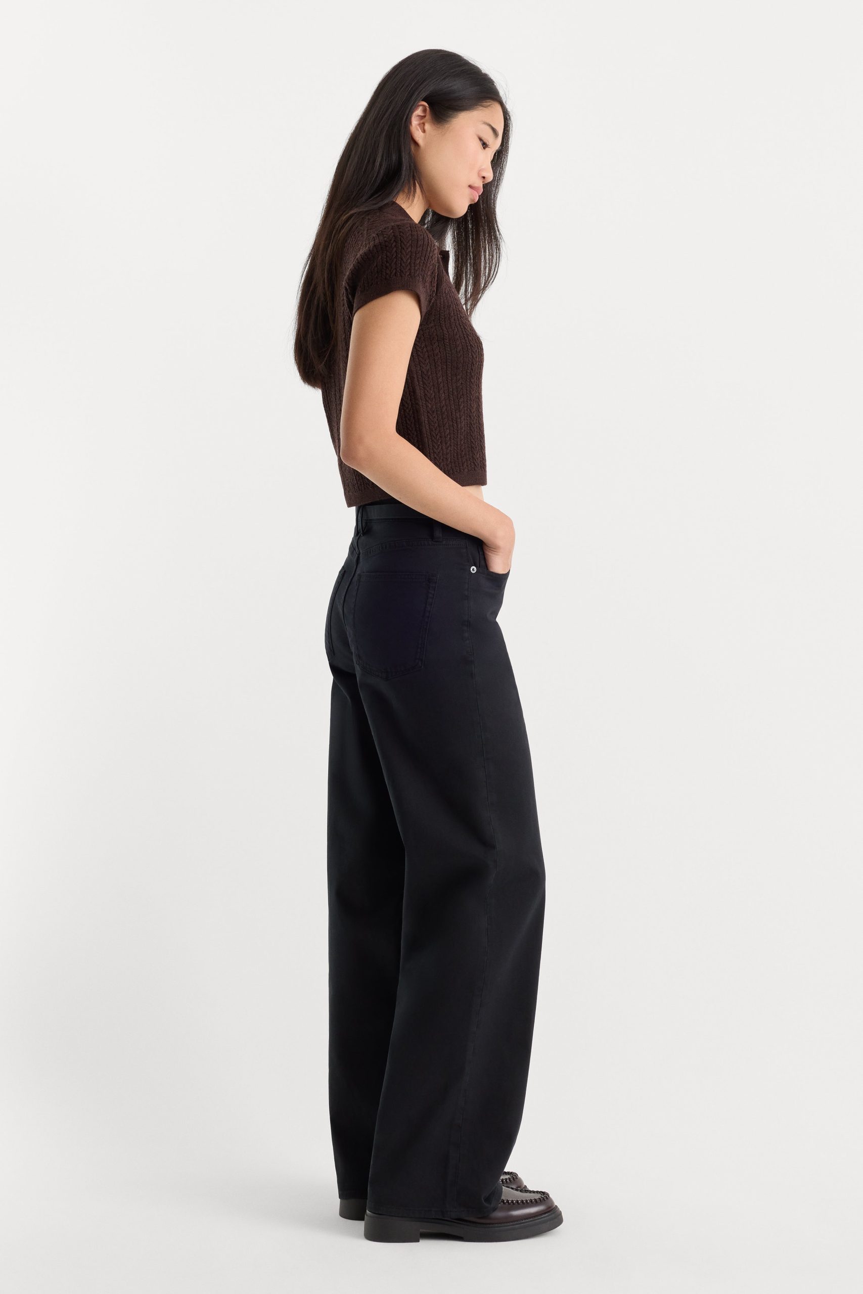 TWILL VINTAGE WIDE PANT | BLACK - Image 3