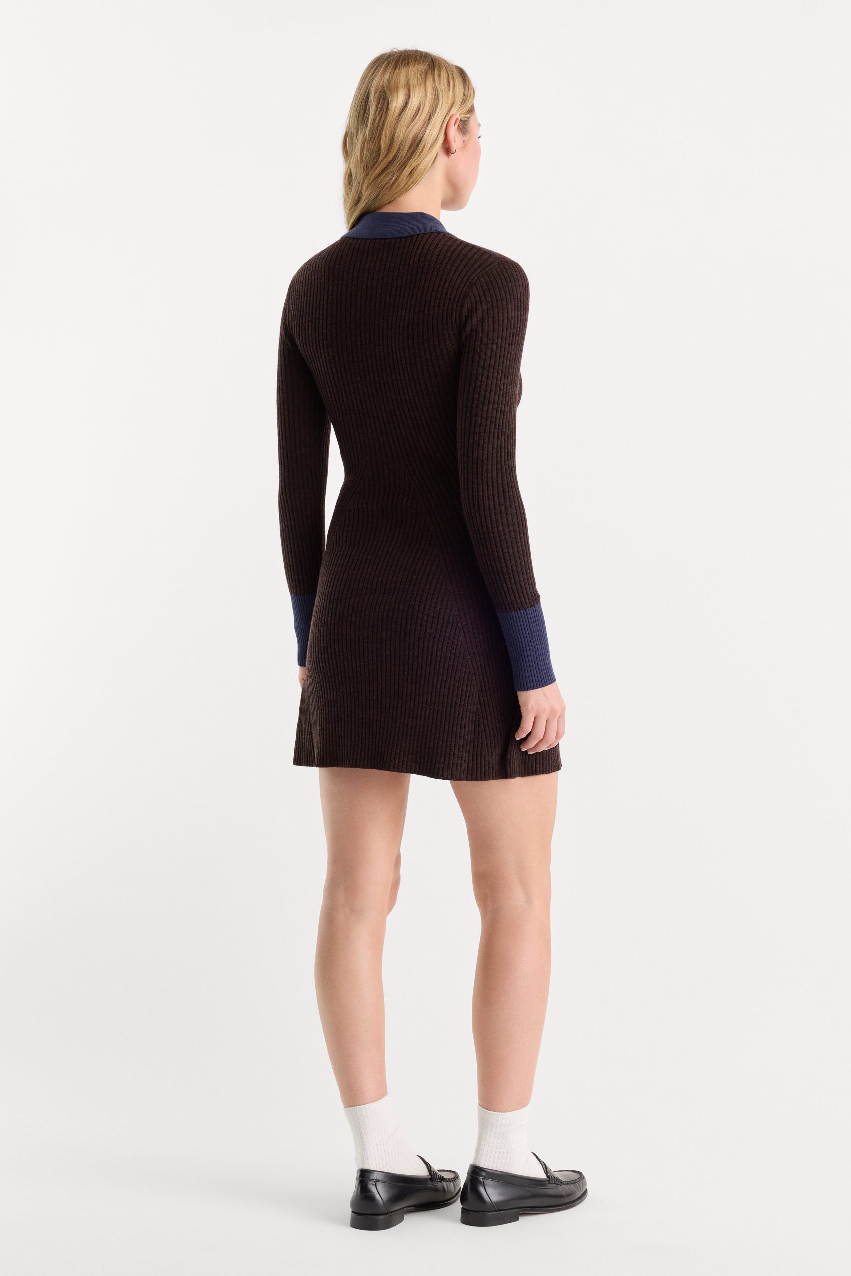 THE KNIT POLO MINI DRESS | ESPRESSO - Image 5