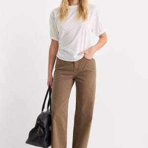 TWILL VINTAGE WIDE PANT | TEA BARK