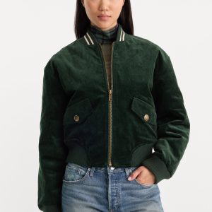THE CORD VARSITY JACKET | FOREST GREEN
