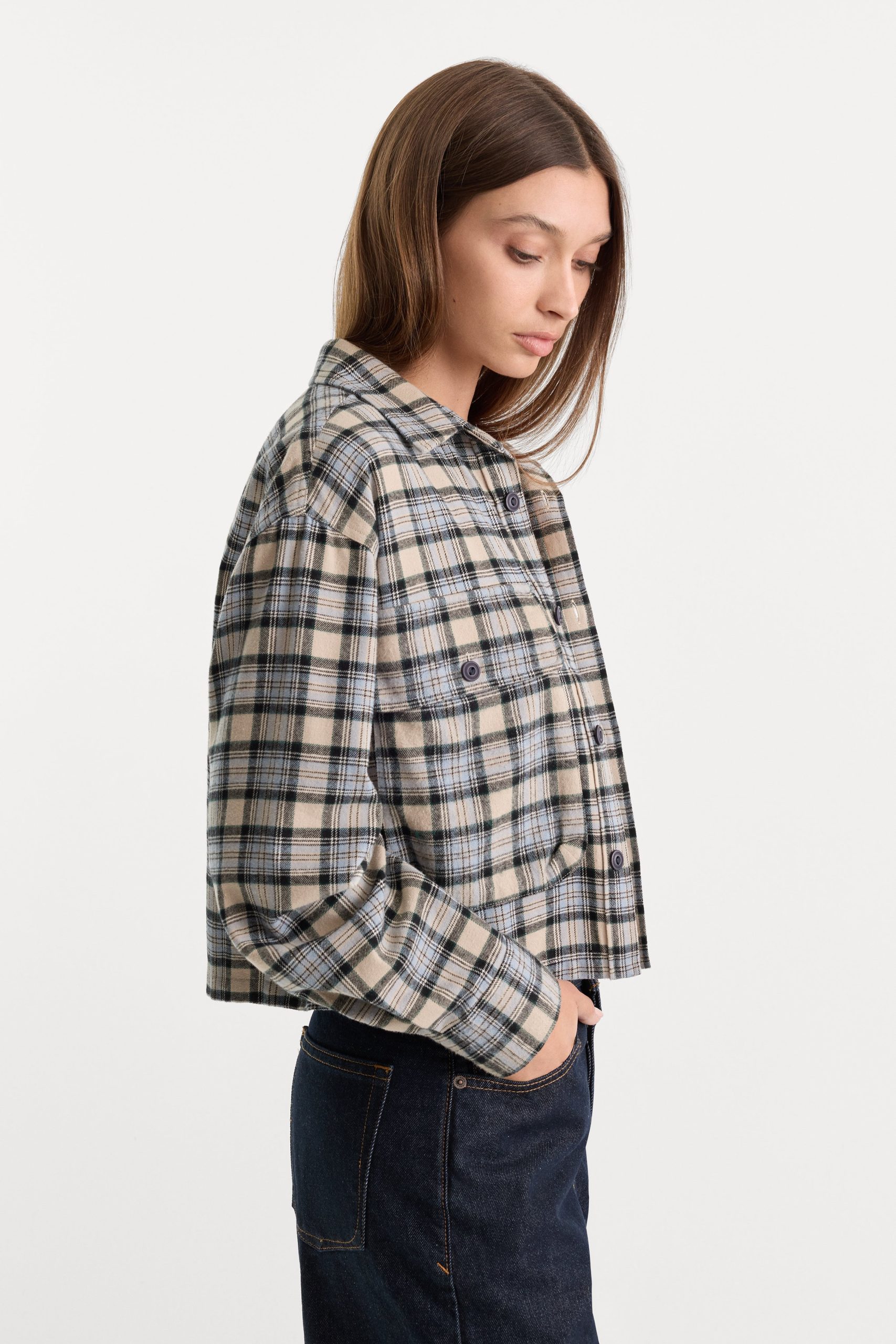 THE PATCH POCKET SHIRT | TAN PLAID - Image 2
