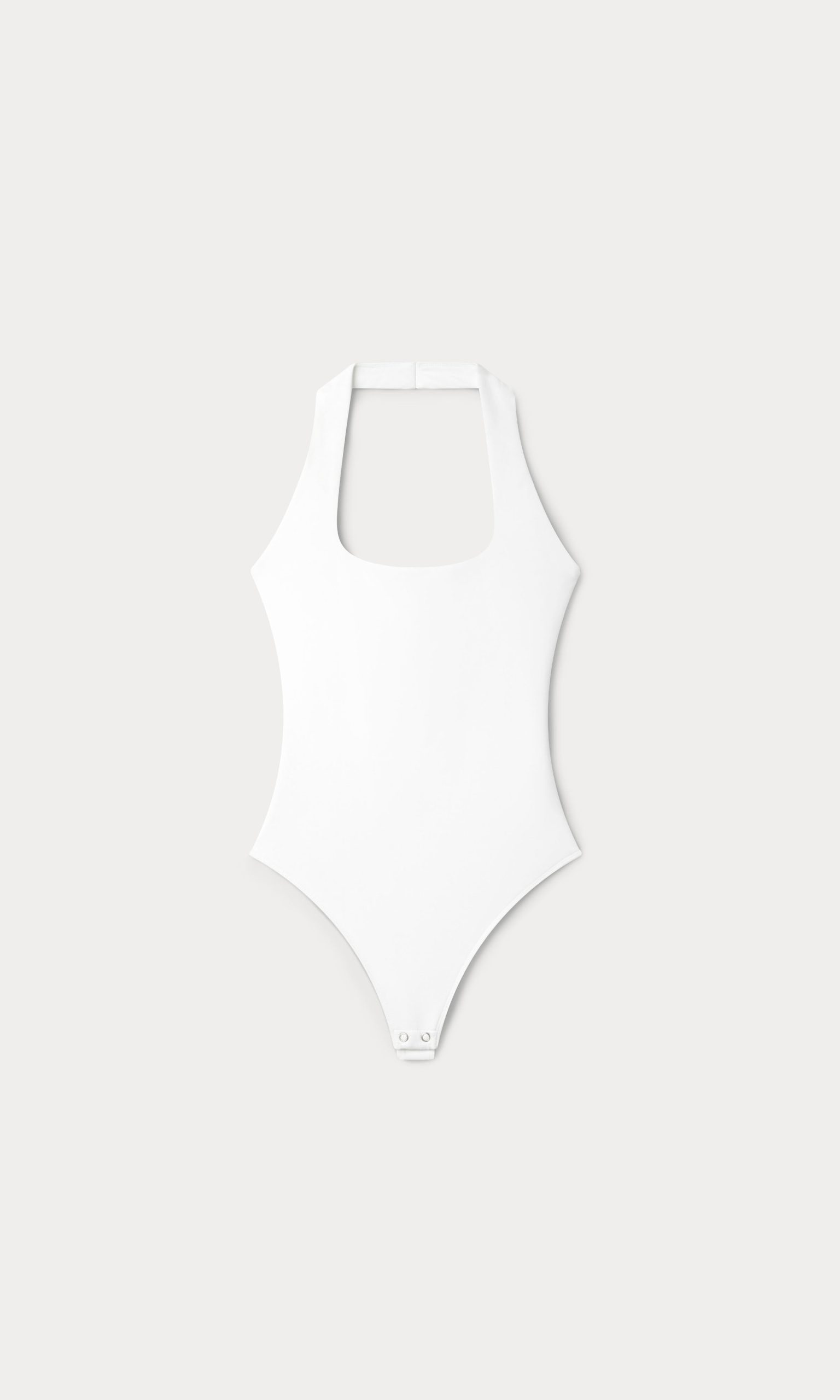 SCULPTING HALTER SQUARE NECK BODYSUIT | WHITE001 - Image 6