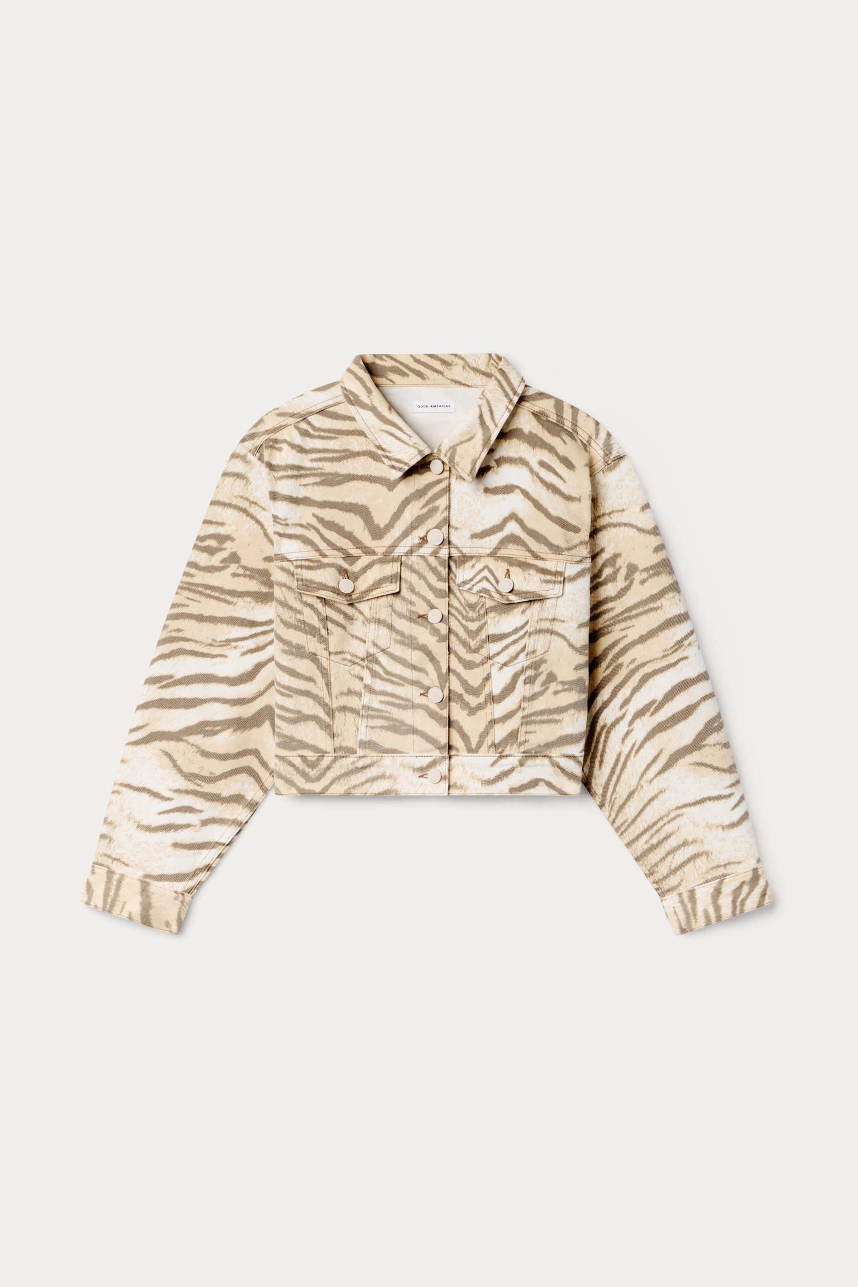 ESSENTIAL CROP DENIM JACKET | BROWN TIGER - Image 6