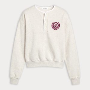 THE BRUSHED FLEECE HENLEY | OATMEAL