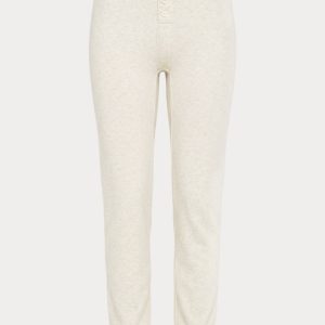 THE FRENCH TERRY BUTTON FRONT LEGGING | OATMEAL HEATHER