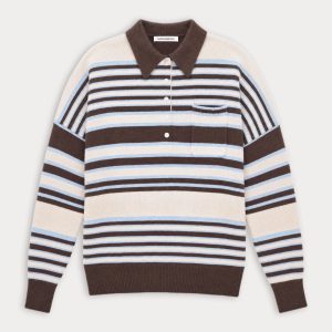 THE OVERSIZED RUGBY SWEATER | MOCHA STRIPE