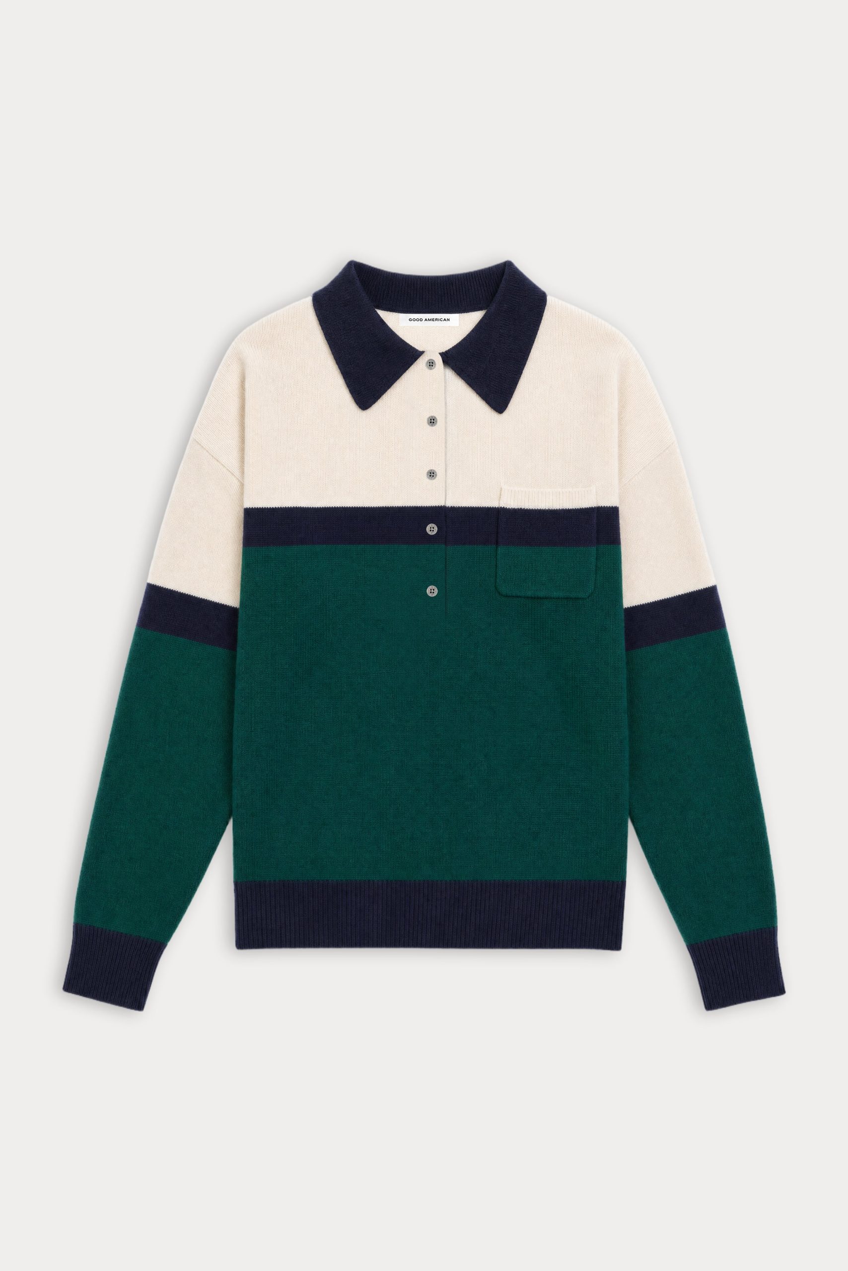 THE OVERSIZED RUGBY SWEATER | FOREST BLOCKED STRIPE