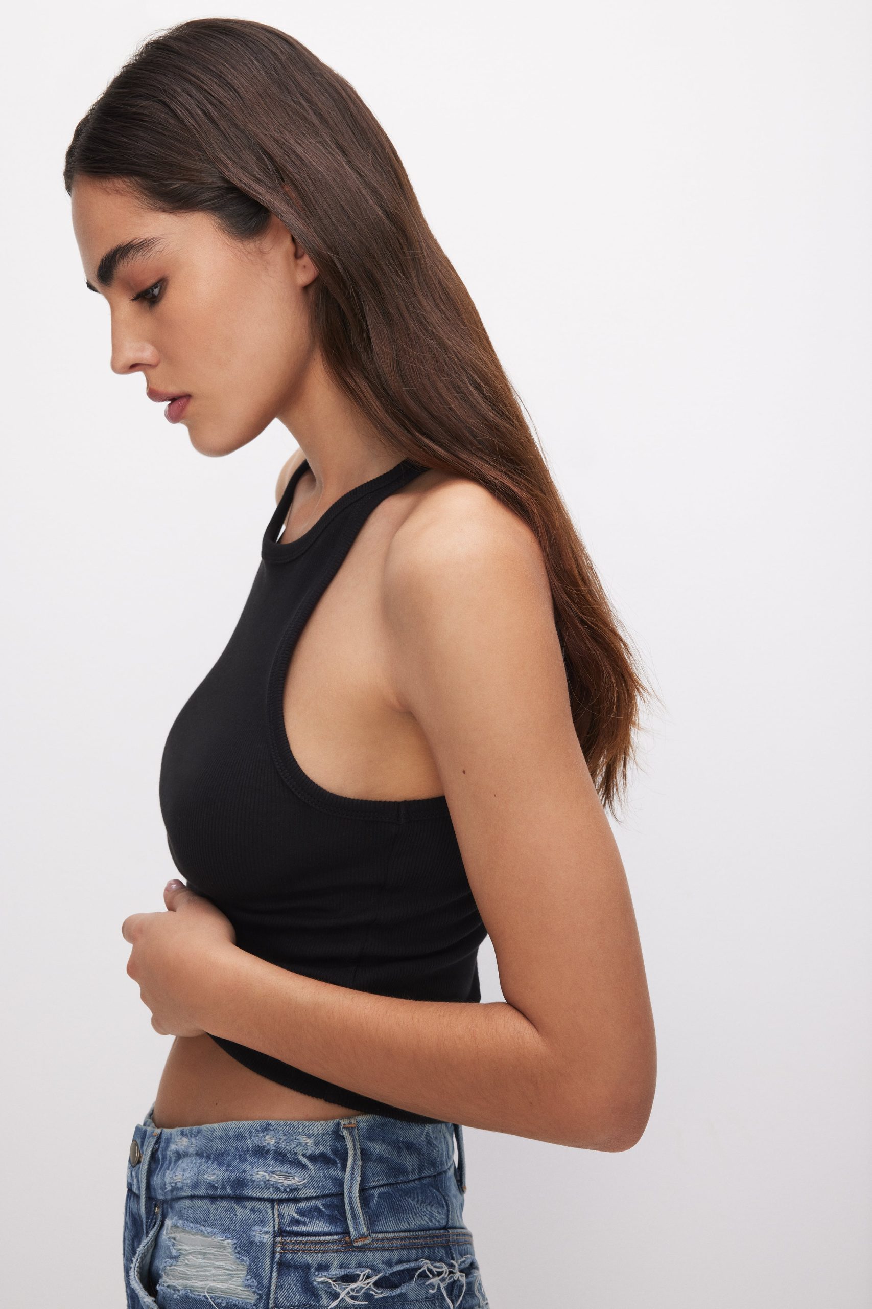 MICRO RIB CREWNECK TANK | BLACK001 - Image 2
