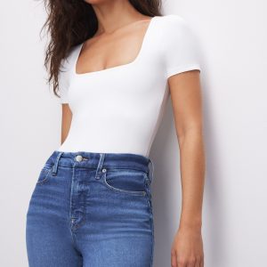 SCULPTING SQUARE NECK BODYSUIT | WHITE001