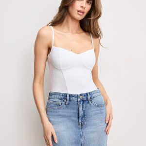 SUPER STRETCH JERSEY BUSTIER | WHITE001