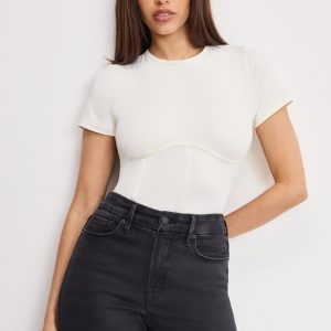 WEIGHTLESS SCULPTING CORSET BODYSUIT | WHITE001